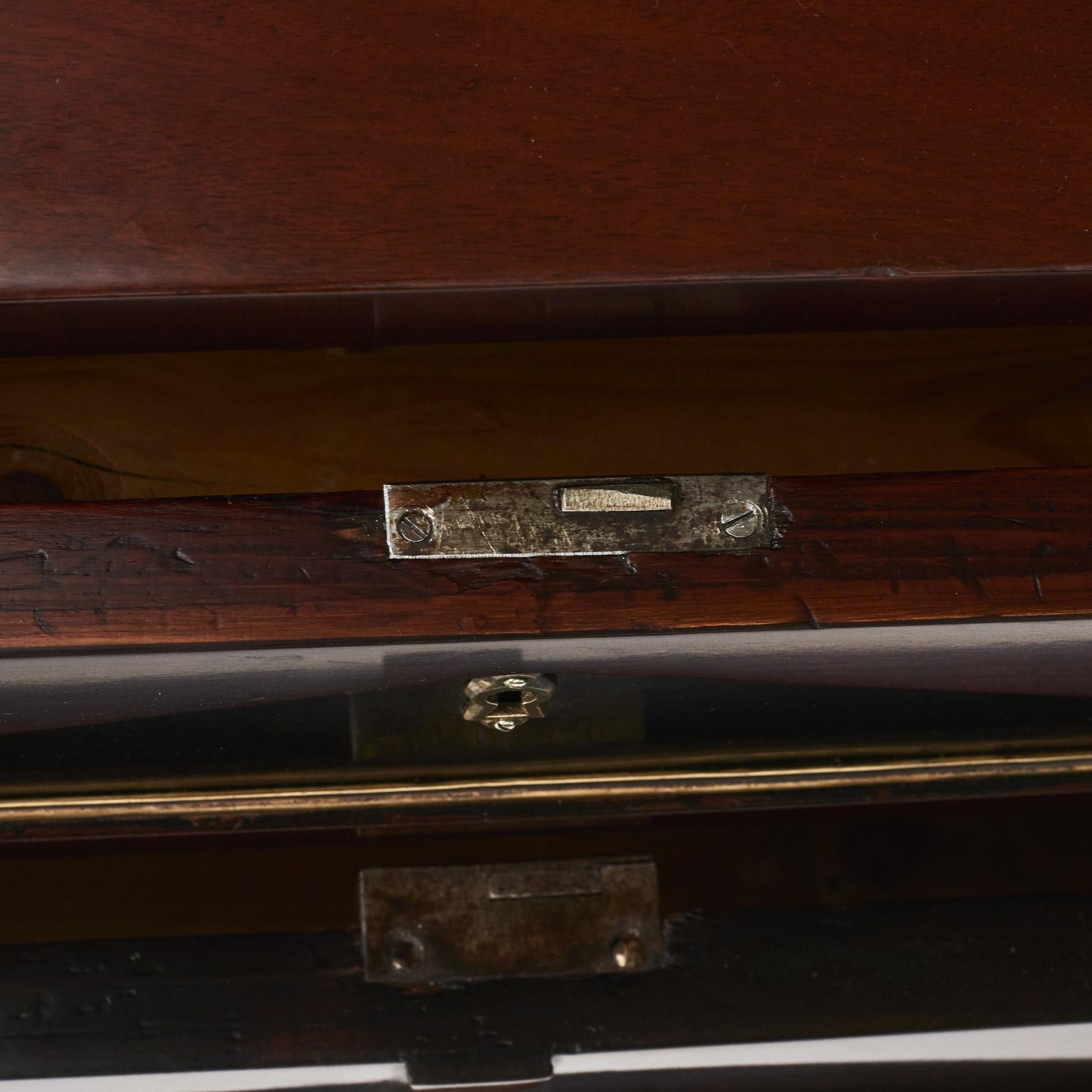 Polished Neo-Classicist Mahogany Chest of Drawers For Sale