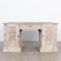 Antique Neo-Gothic Belgian Oak Desk