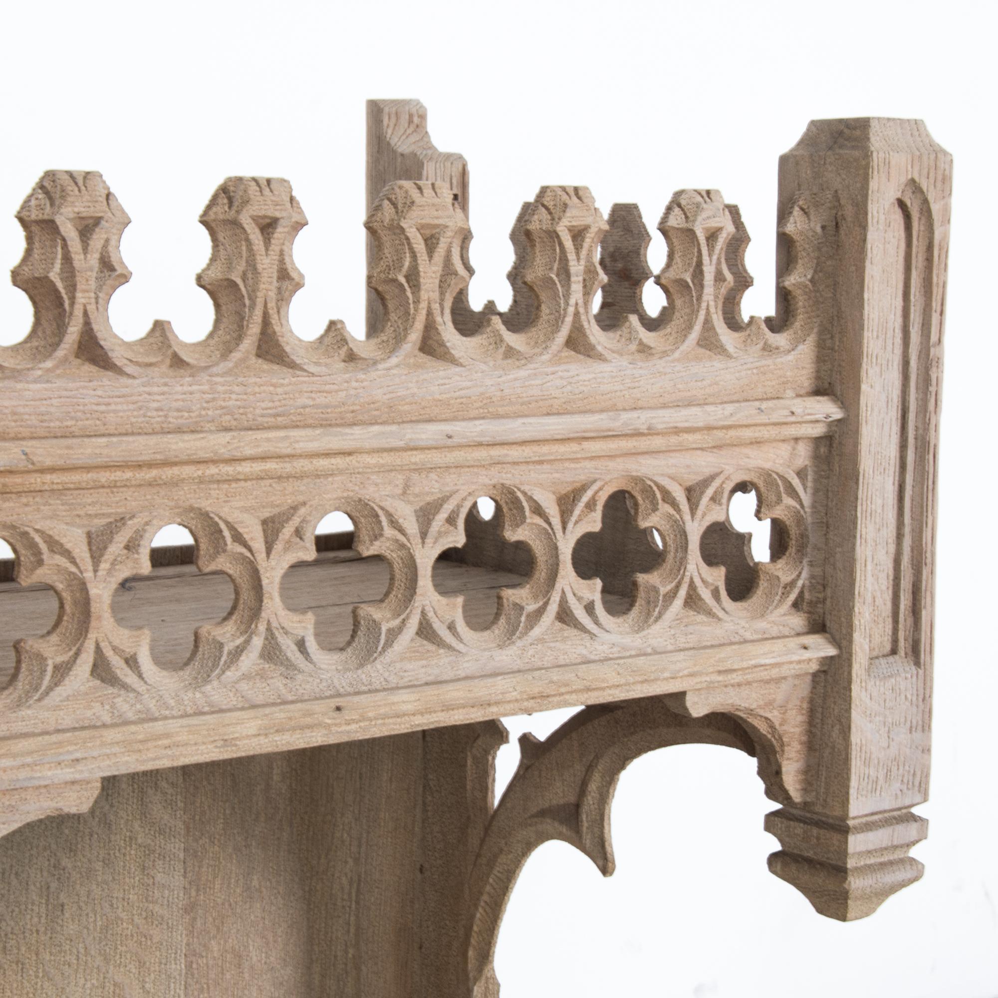 Antique Neo-Gothic French Oak Pedestal 1