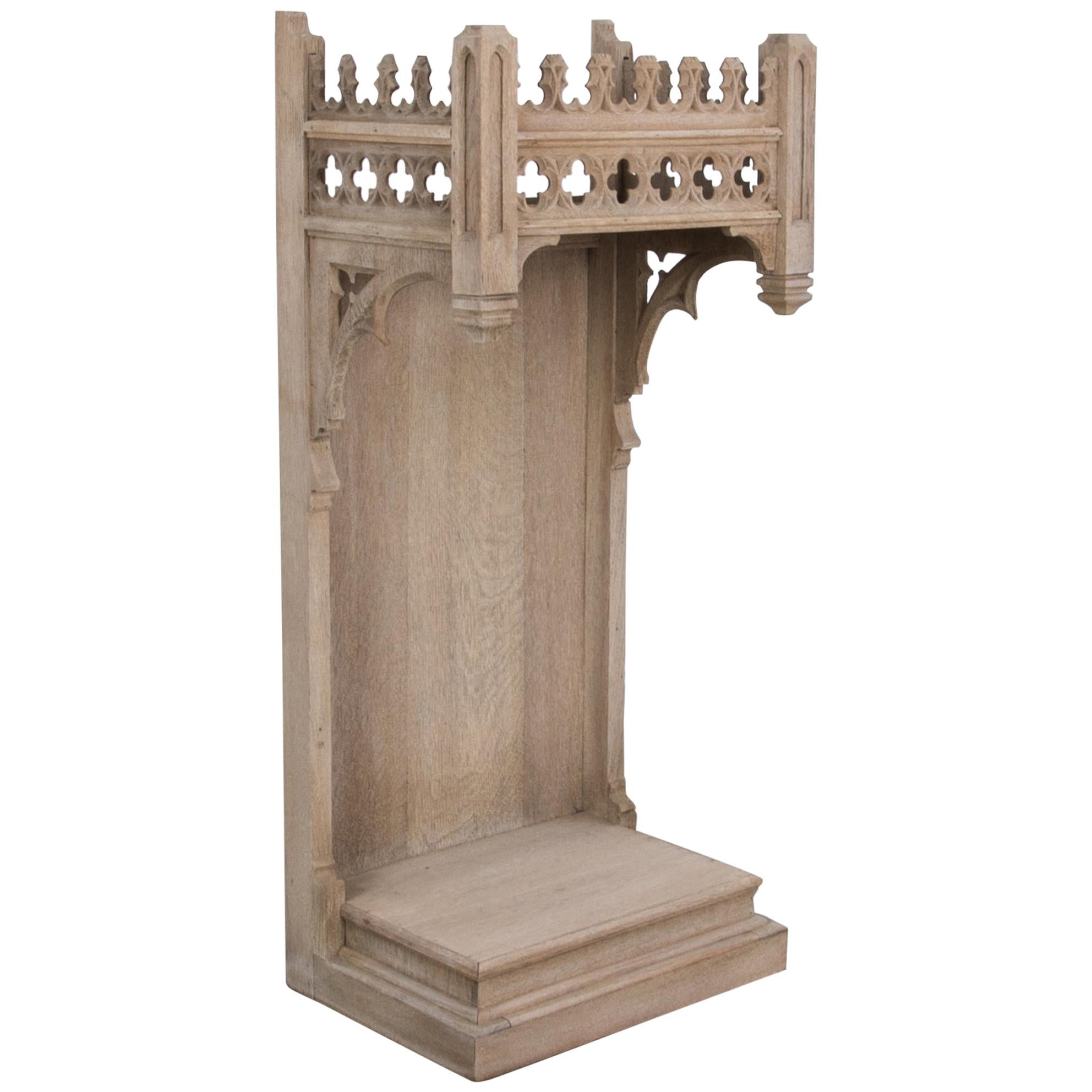 Antique Neo-Gothic French Oak Pedestal