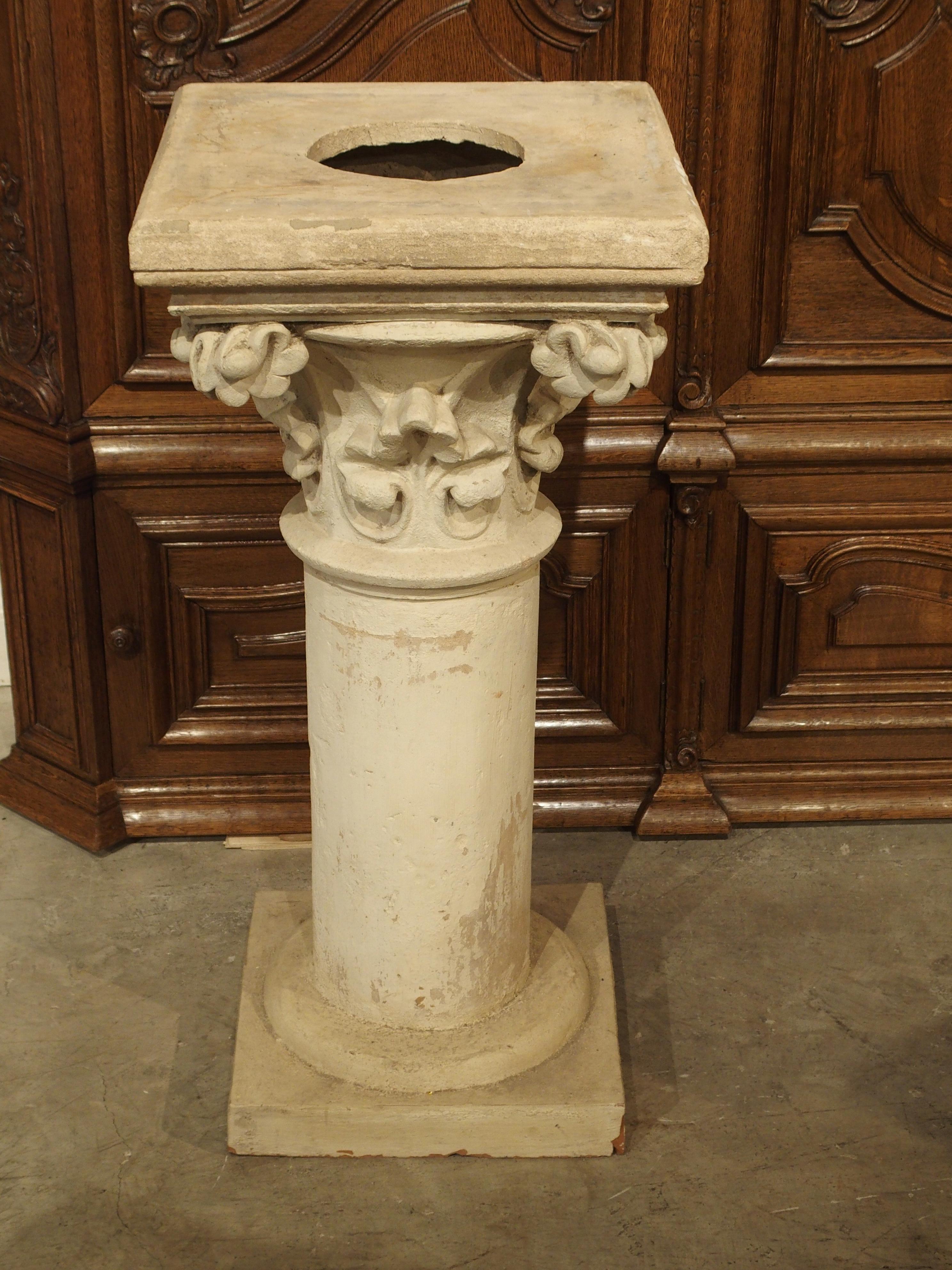 Antique Neo-Gothic Terra Cotta Pedestal from France, circa 1890 4