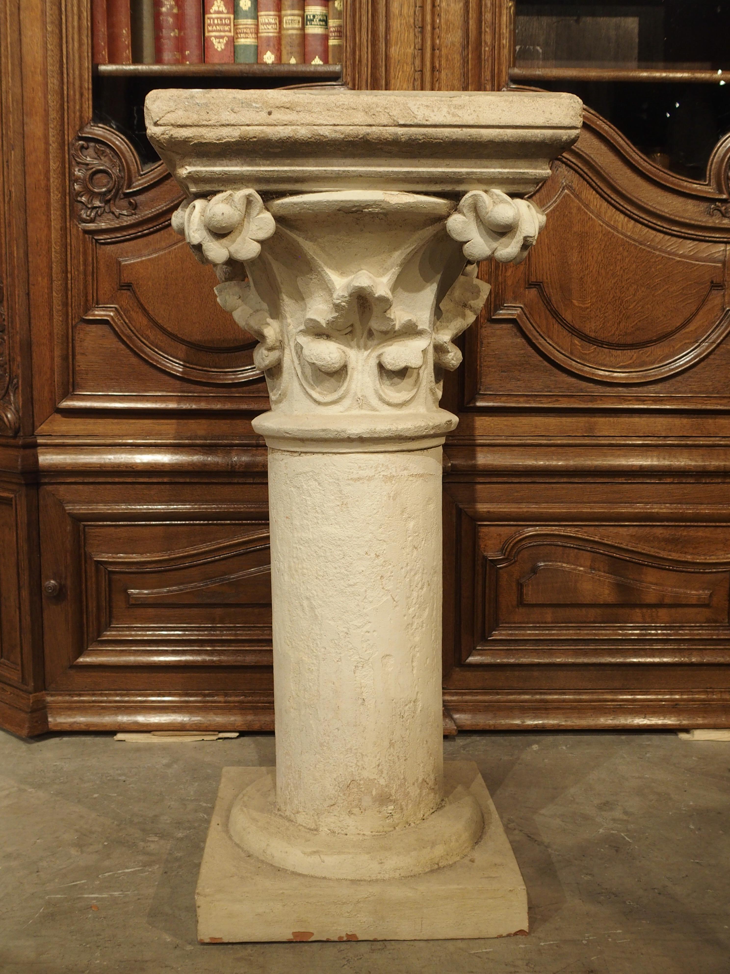 Antique Neo-Gothic Terra Cotta Pedestal from France, circa 1890 13