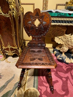 Antique Neo Renaissance Board Chair Historicism 1870, Oak #2