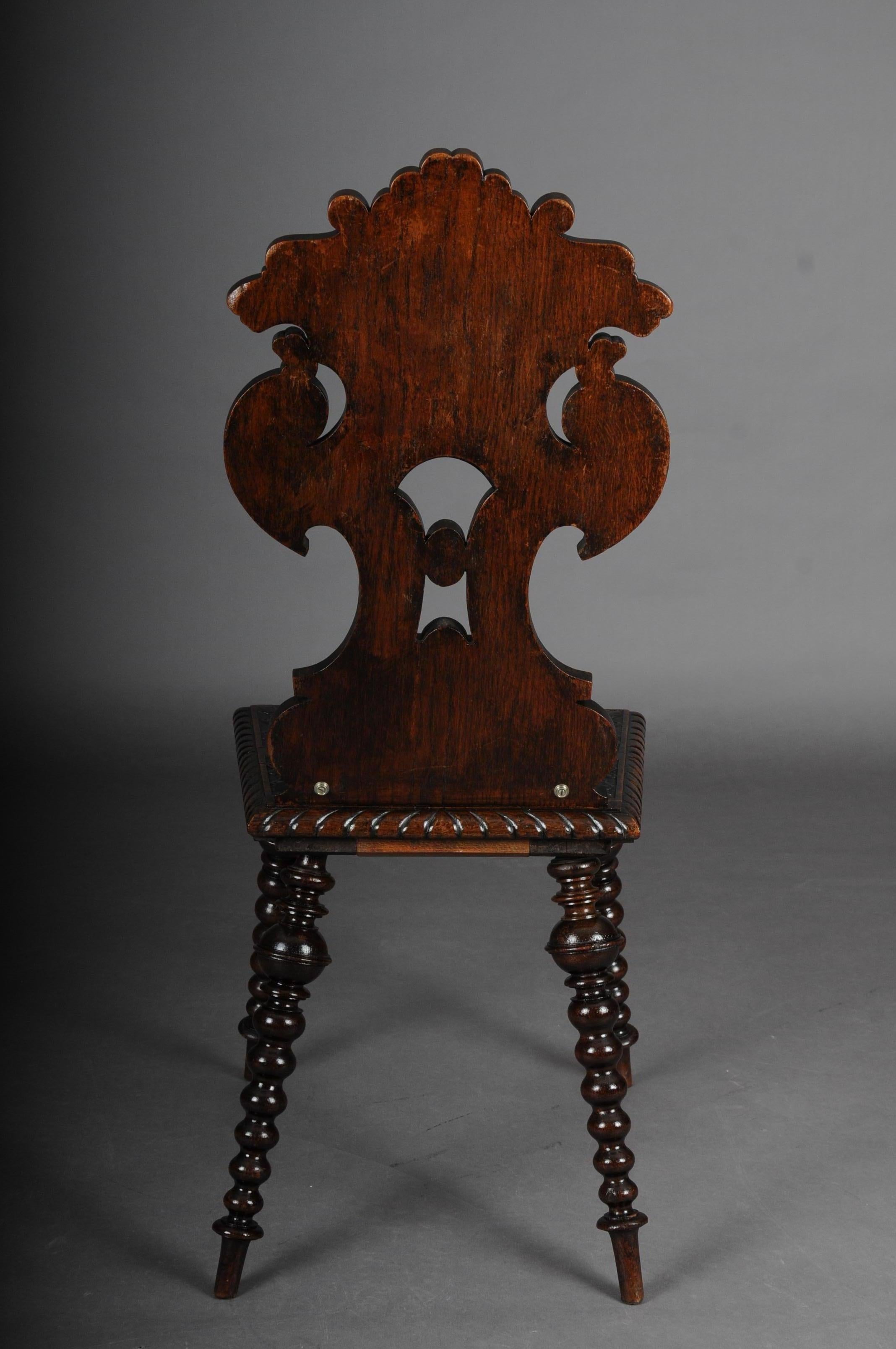 Antique Neo Renaissance Board Chair Historicism circa 1870, Oak A For Sale 4