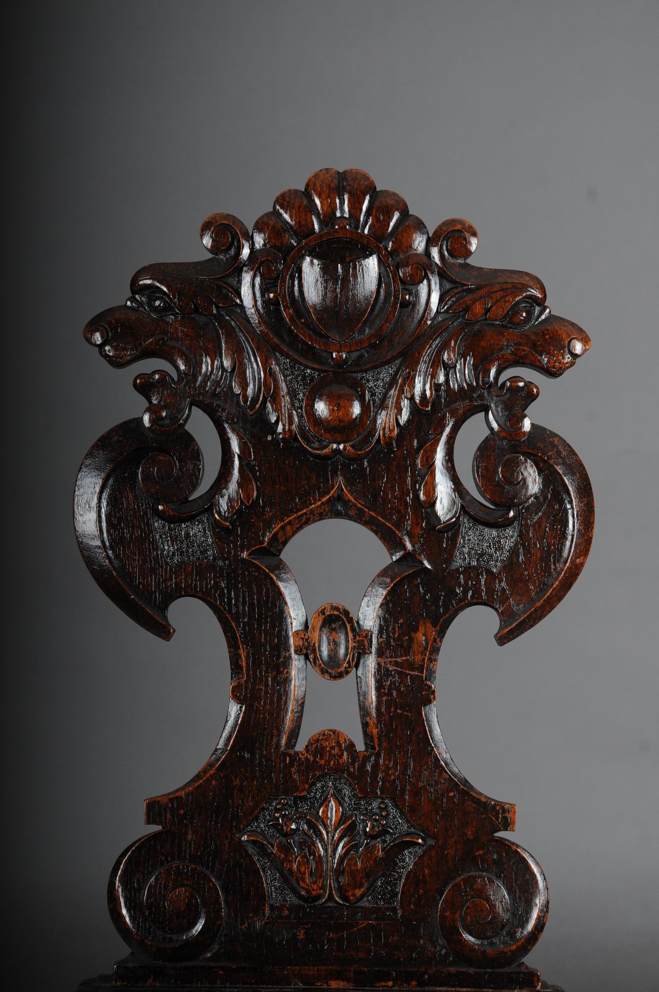 Néo-Renaissance Antique Chaise de conseil Neo Renaissance Historicisme circa 1870:: Chêne A en vente
