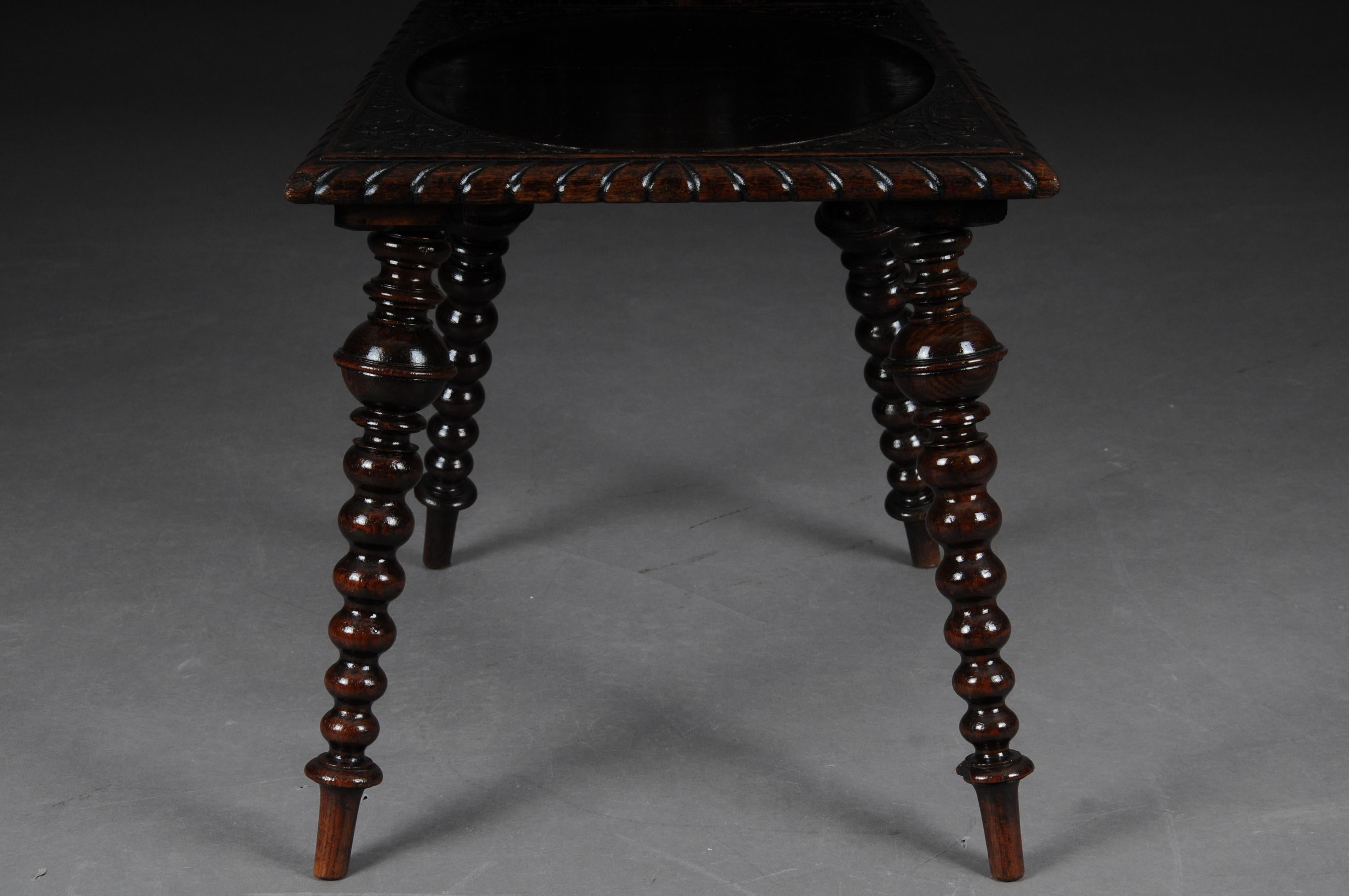Hand-Carved Antique Neo Renaissance Board Chair Historicism circa 1870, Oak A For Sale