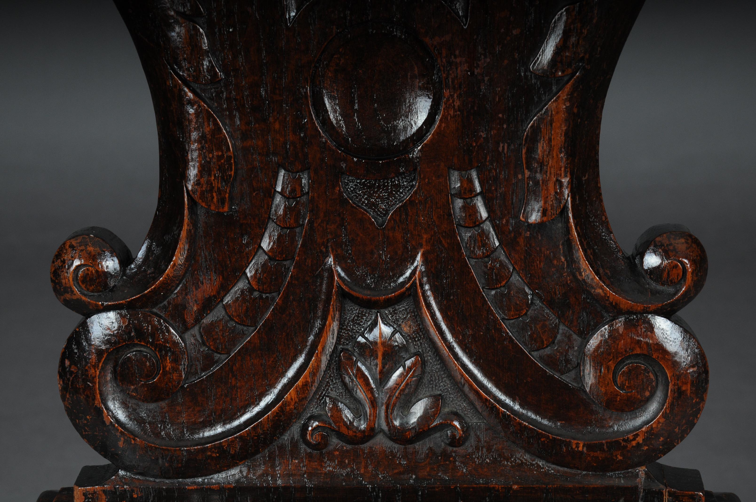 Antique Neo Renaissance Board Chair Historicism Around 1870, Oak B For Sale 2