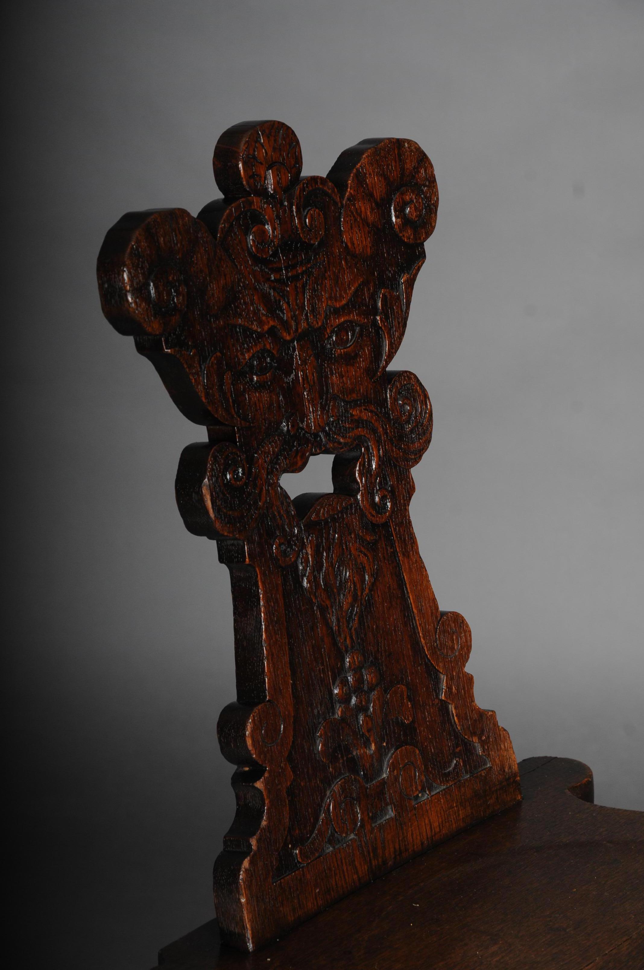 Antique Neo Renaissance Board Chair Historicism circa 1870, Oak C For Sale 1