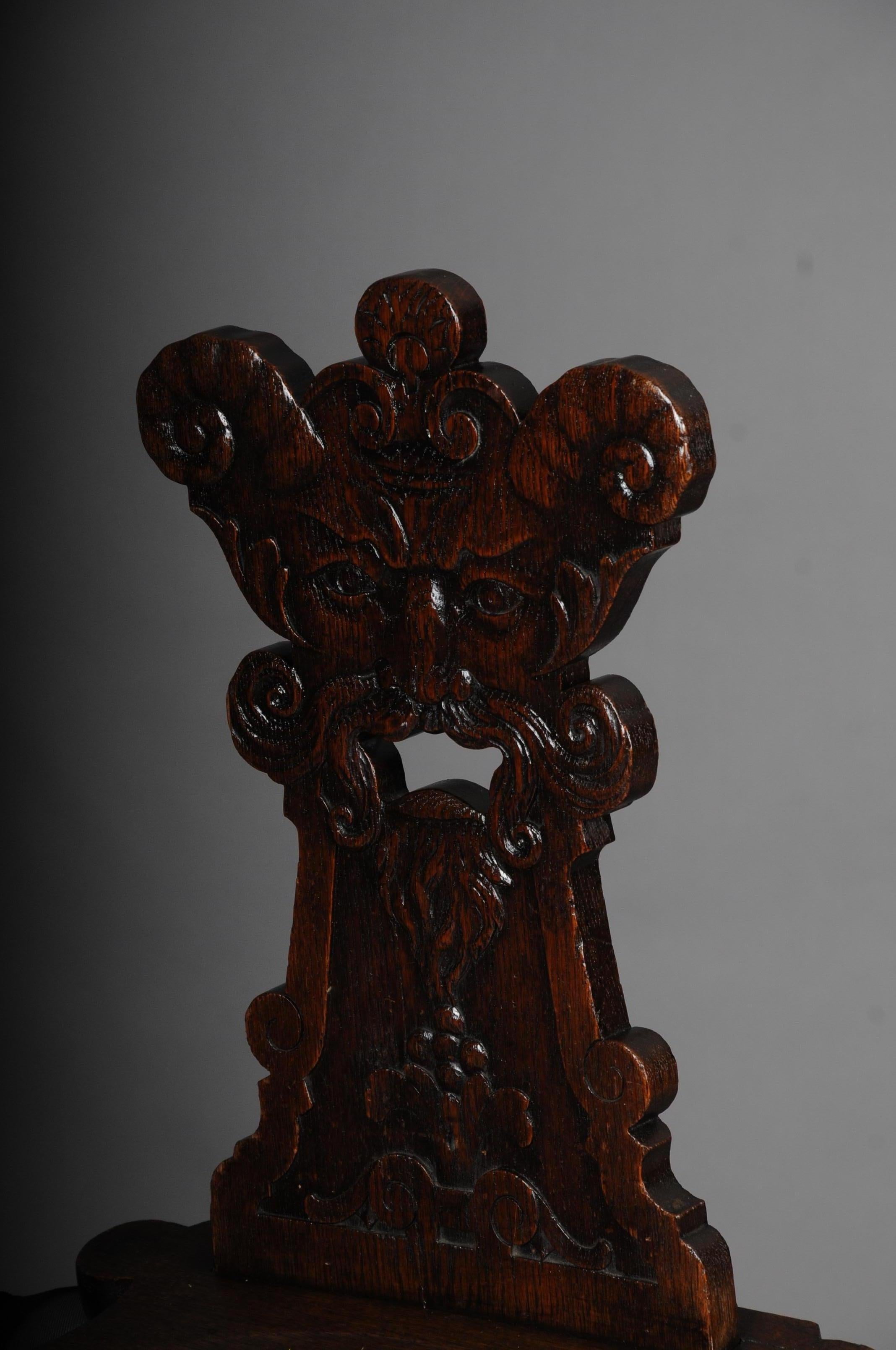 German Antique Neo Renaissance Board Chair Historicism circa 1870, Oak C For Sale