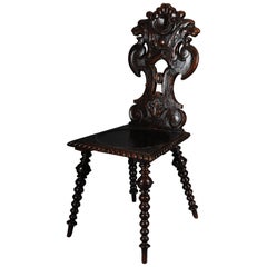 Antique Neo Renaissance Board Chair Historicism circa 1870, Oak A
