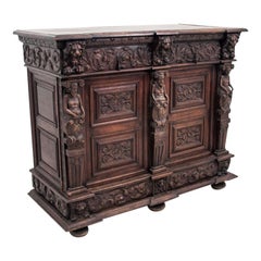 Antique Neo Renaissance French Oak Cabinet, 1880