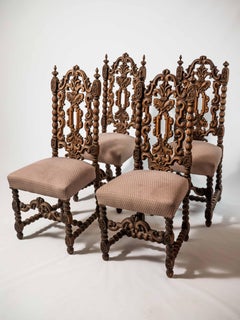Antique Neo-Renaissance solid oak chairs