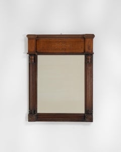 Antiker Wandspiegel im Neorenaissance-Stil, Rahmen aus dunklem Nussbaumholz, Frankreich, um 1900