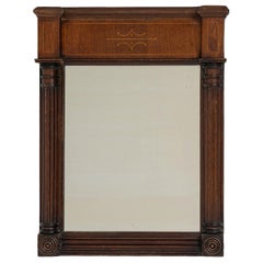 Antique Neo-Renaissance Wall Mirror, Dark Walnut Frame, France, 1900s
