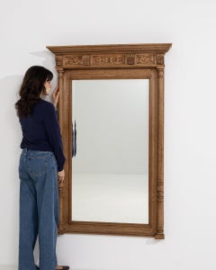 Antique Neo-Renaissance Wall Mirror, Honey Oak, French, 1900s