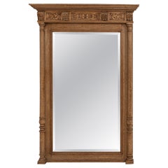Antique Neo-Renaissance Wall Mirror, Honey Oak, French, 1900s