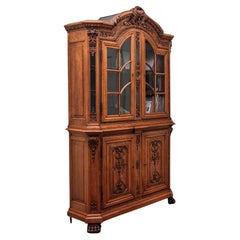 Antique Neo-Rococo bookcase / sideboard oak