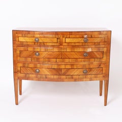 Antique Neoclassic Continental Walnut Commode or Chest of Drawers