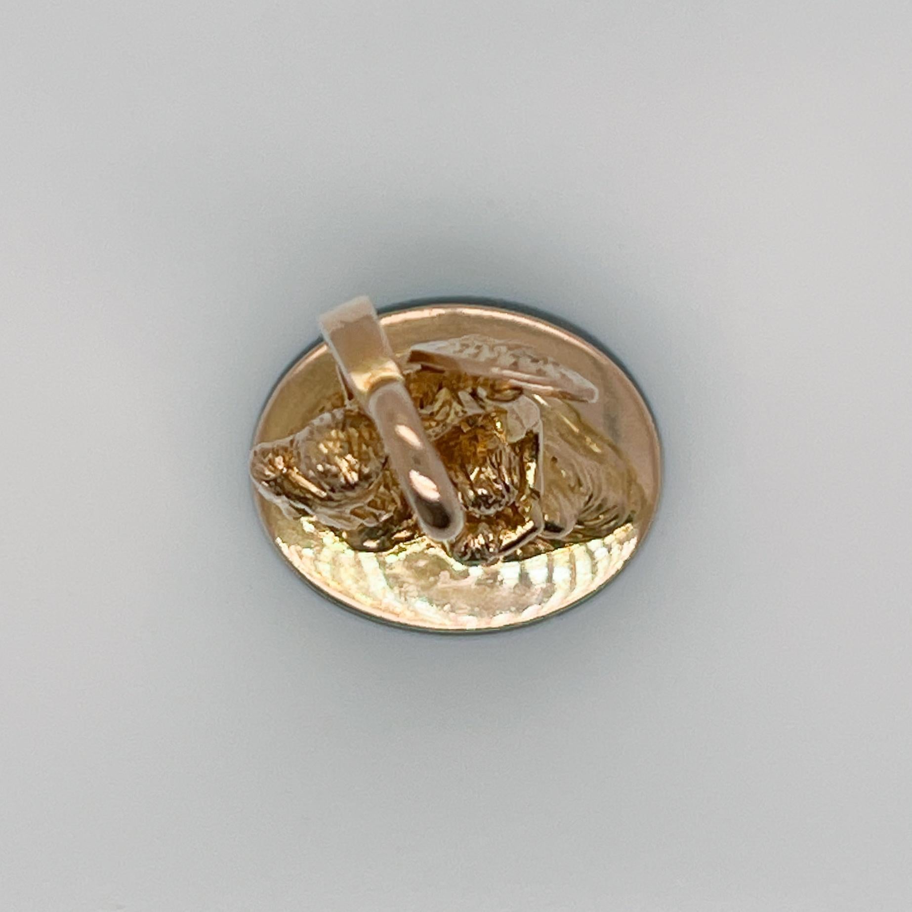 Antique Neoclassical 18 Karat Gold Figural Watch Fob & Bloodstone Seal 4
