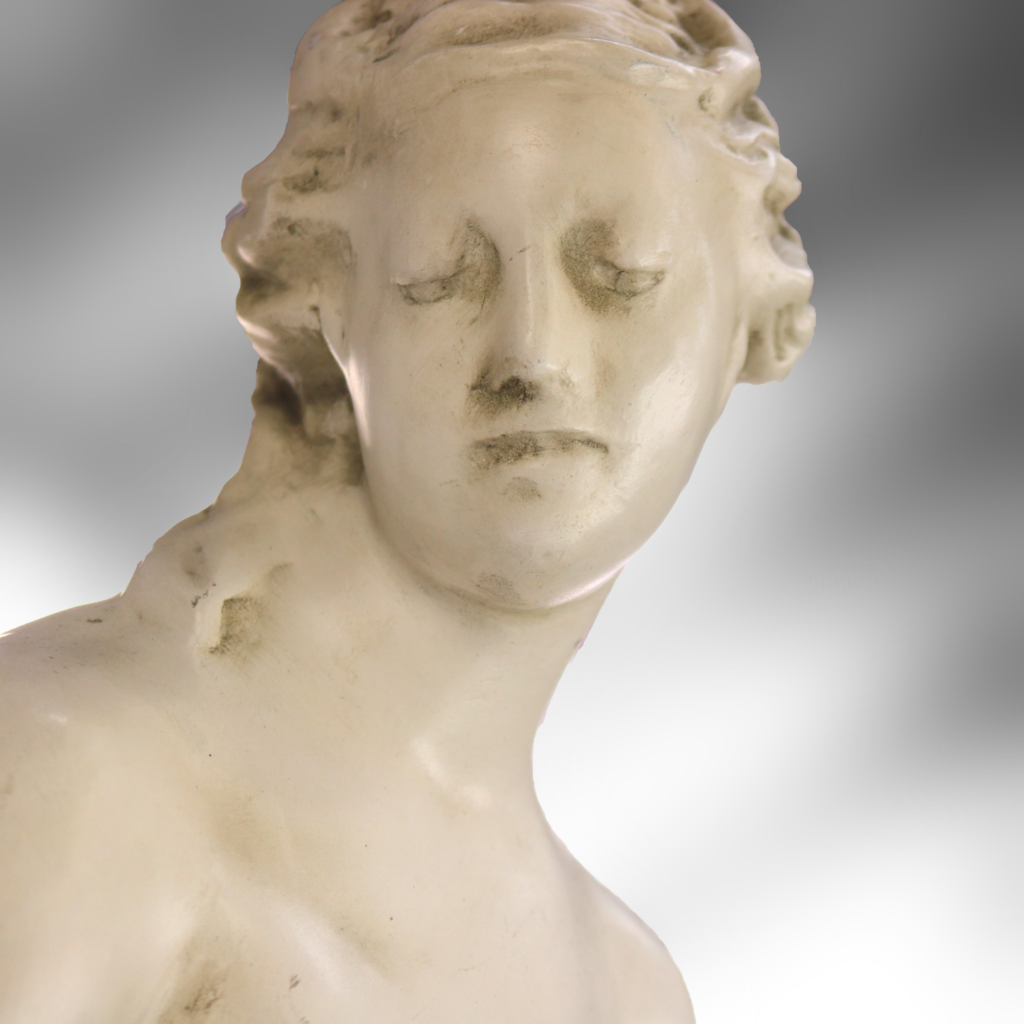 Antique Neoclassical 34” Plaster Sculpture of a Nude Woman C1920 For Sale 6