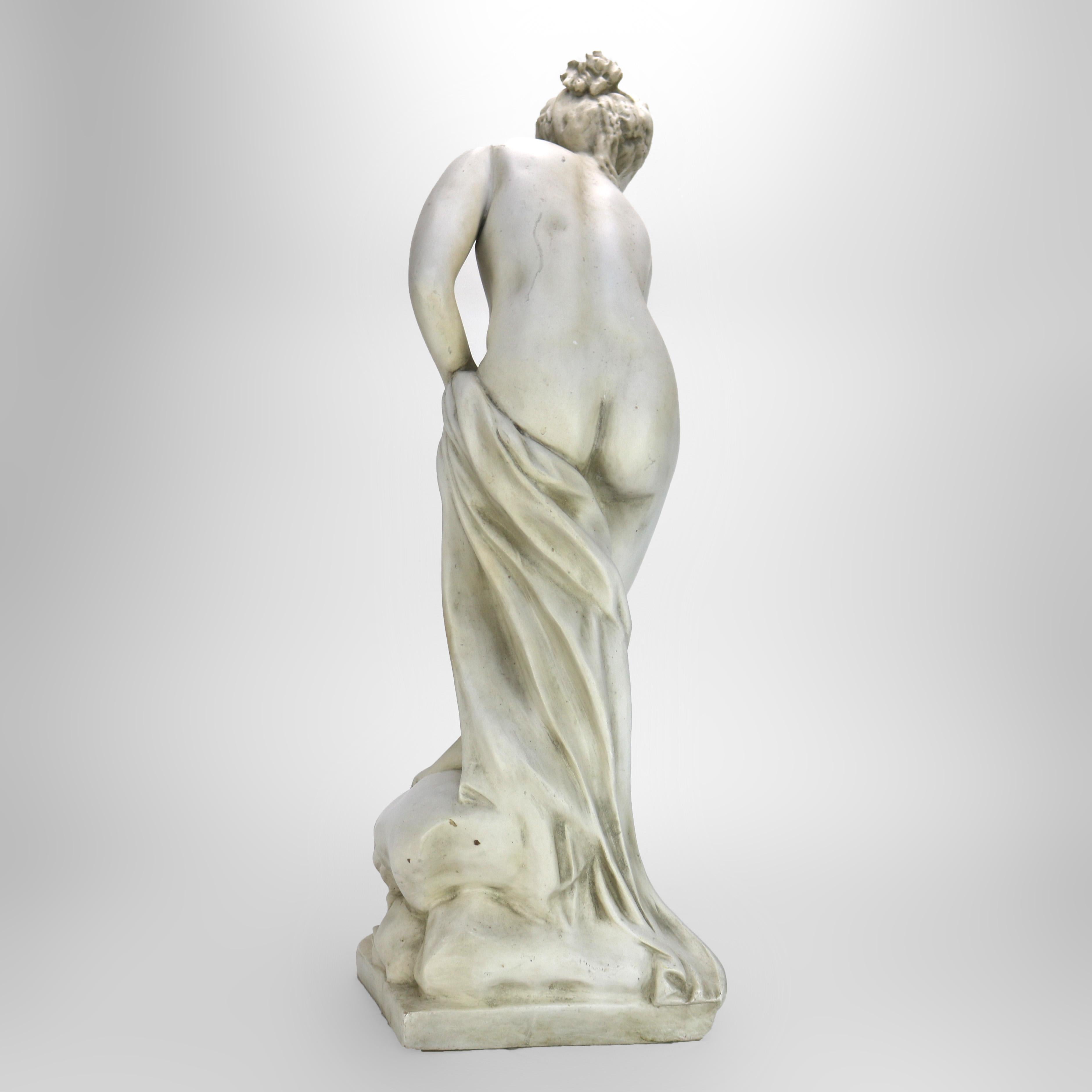 Antique Neoclassical 34” Plaster Sculpture of a Nude Woman C1920 For Sale 7