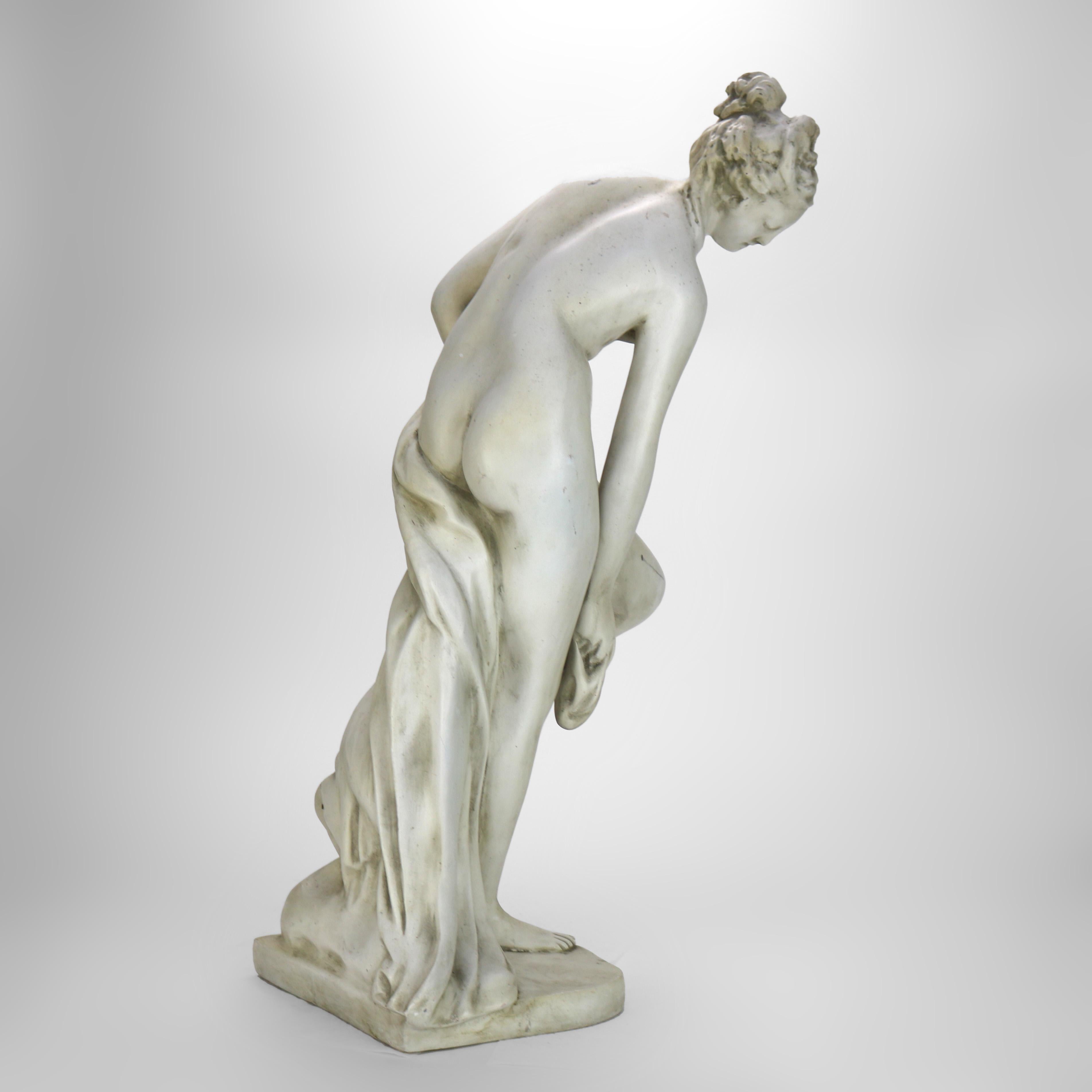 Antique Neoclassical 34” Plaster Sculpture of a Nude Woman C1920 For Sale 8