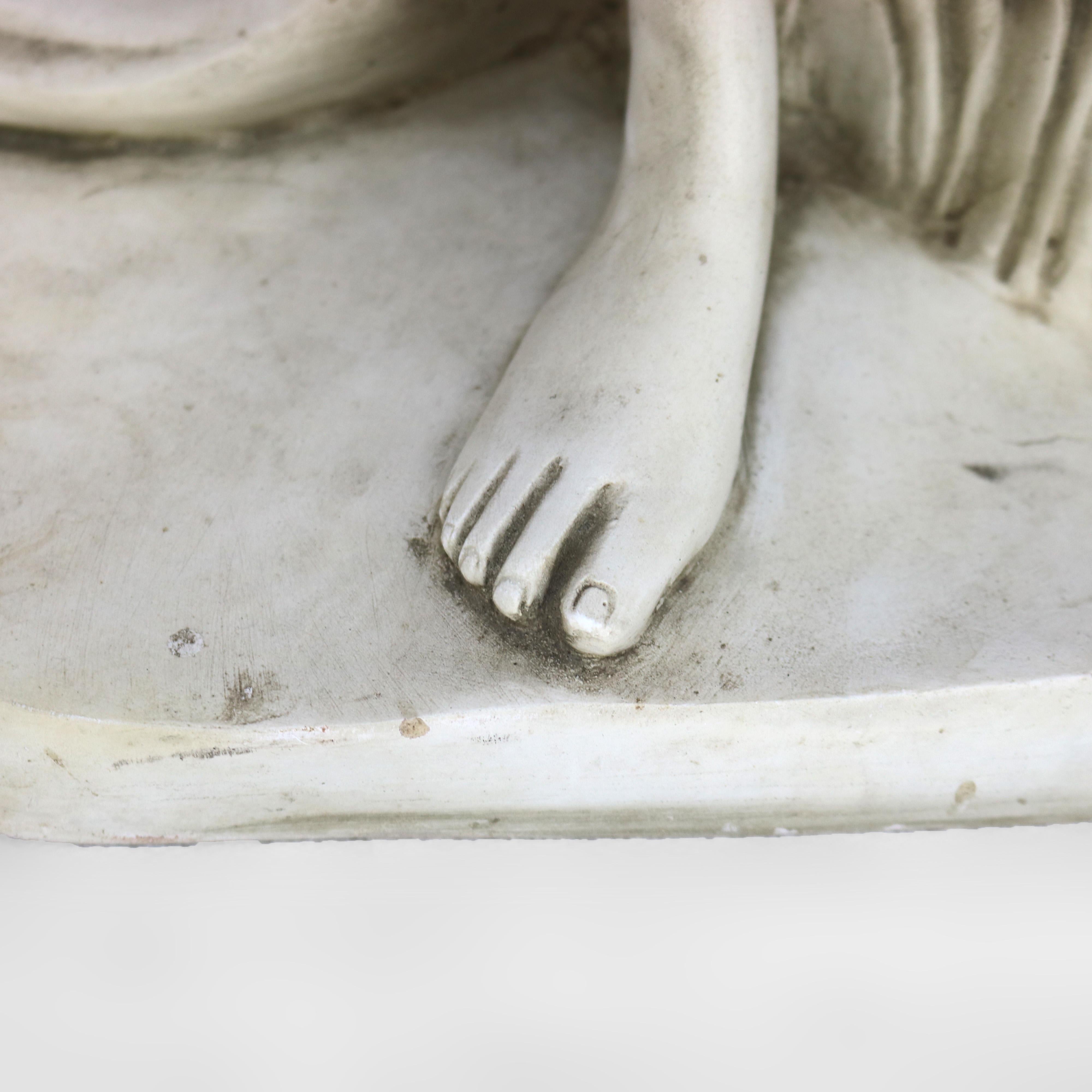 Antique Neoclassical 34” Plaster Sculpture of a Nude Woman C1920 For Sale 1