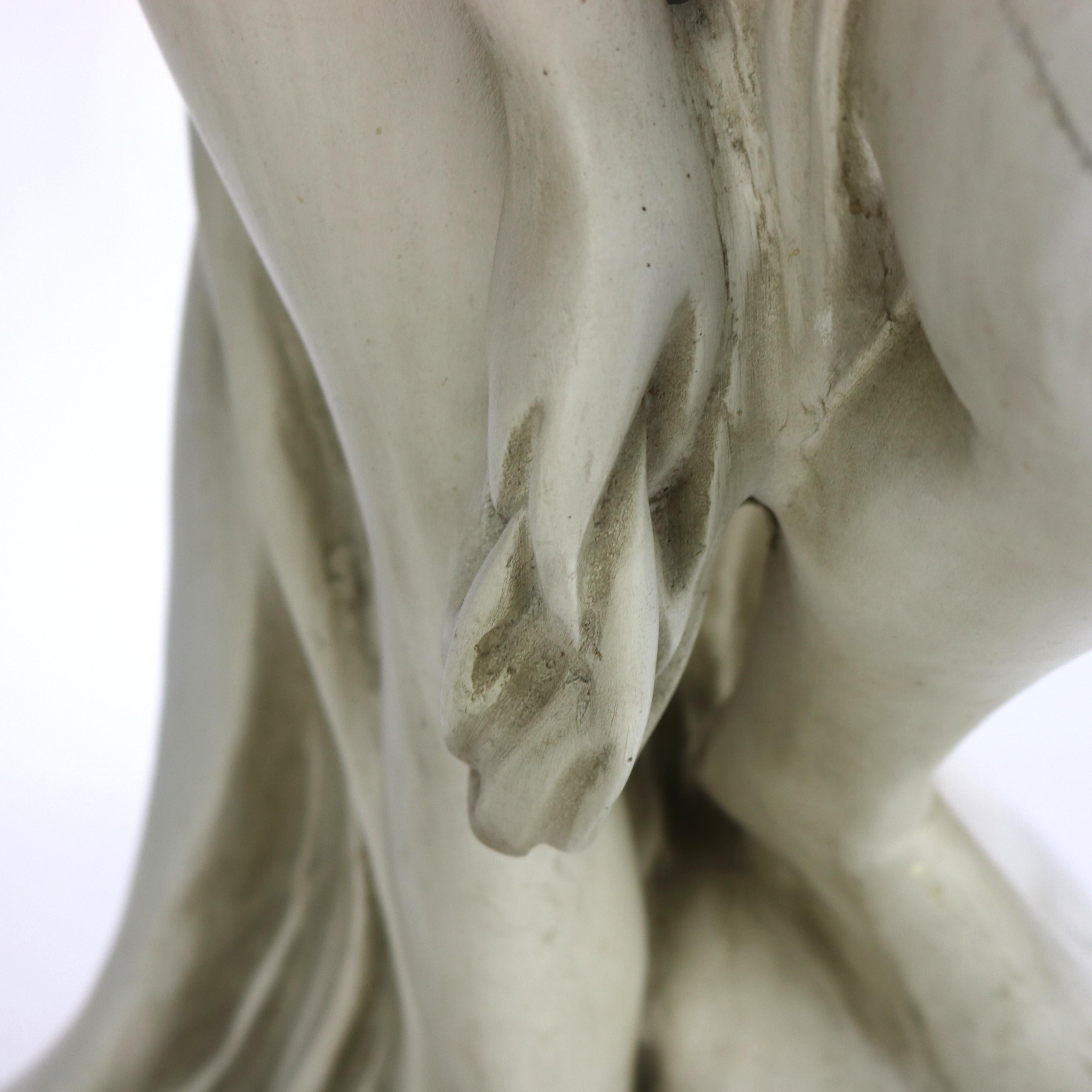 Antique Neoclassical 34” Plaster Sculpture of a Nude Woman C1920 For Sale 2
