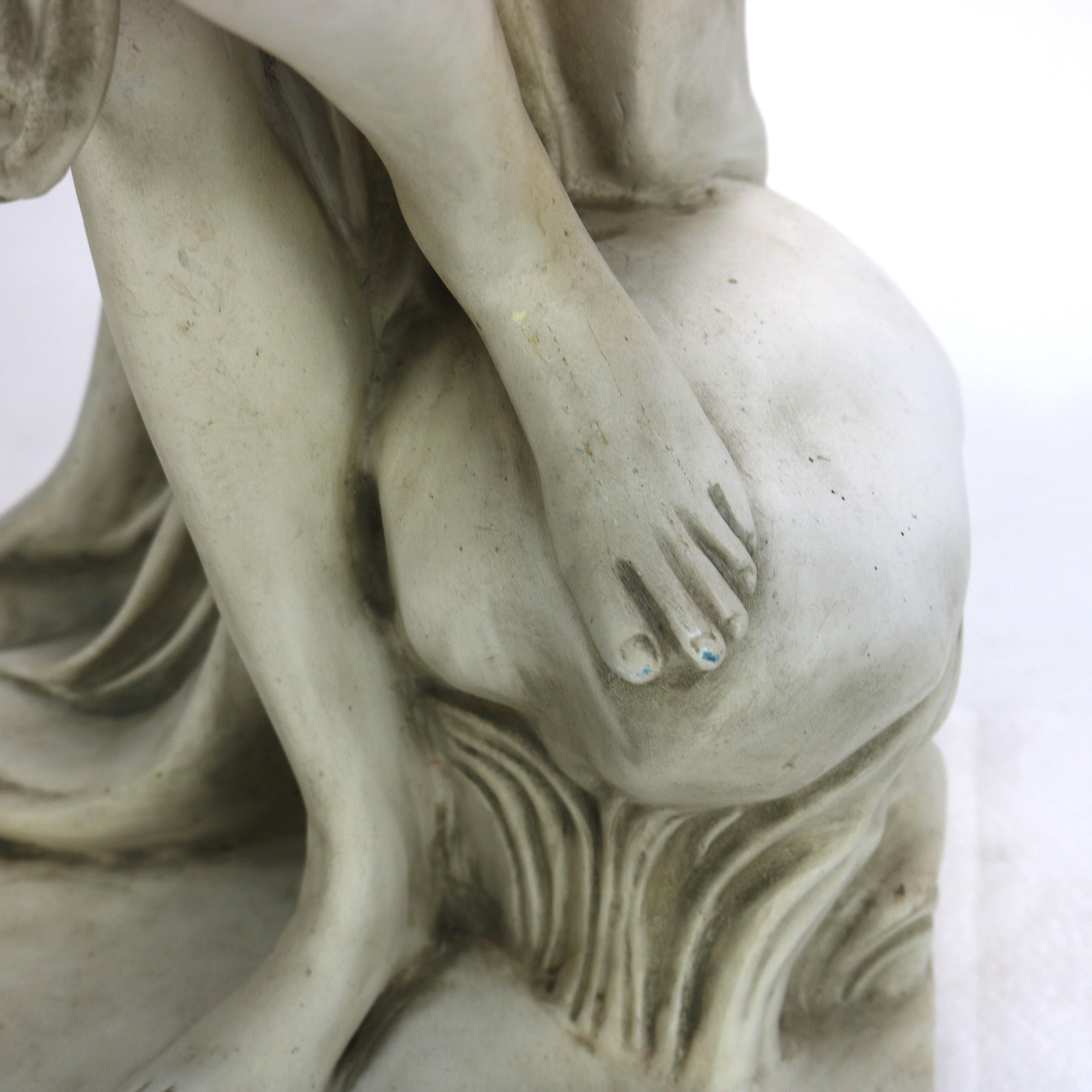 Antique Neoclassical 34” Plaster Sculpture of a Nude Woman C1920 For Sale 3