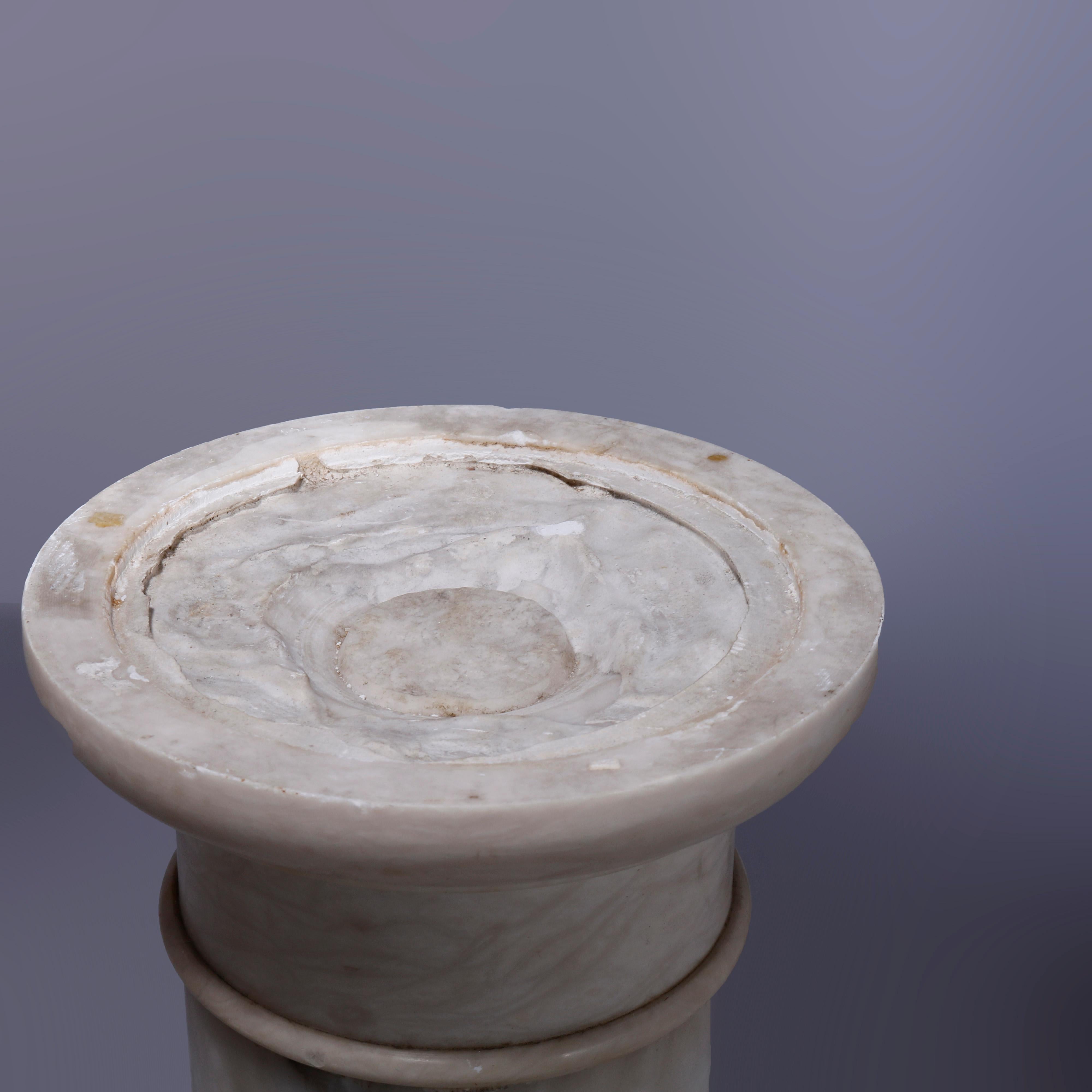 Antique Neoclassical Alabaster Display Sculpture Pedestal, circa 1890 4