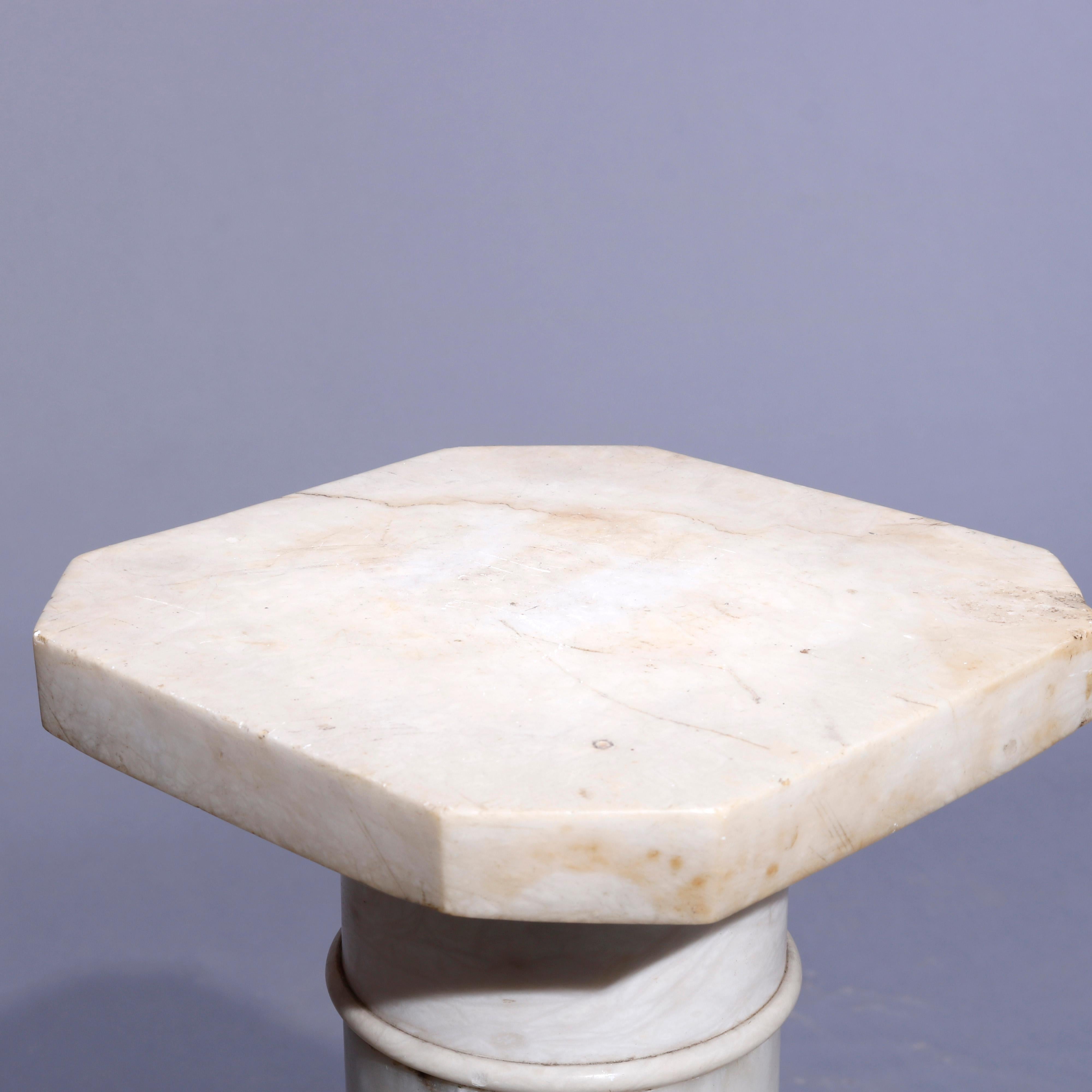 Antique Neoclassical Alabaster Display Sculpture Pedestal, circa 1890 5