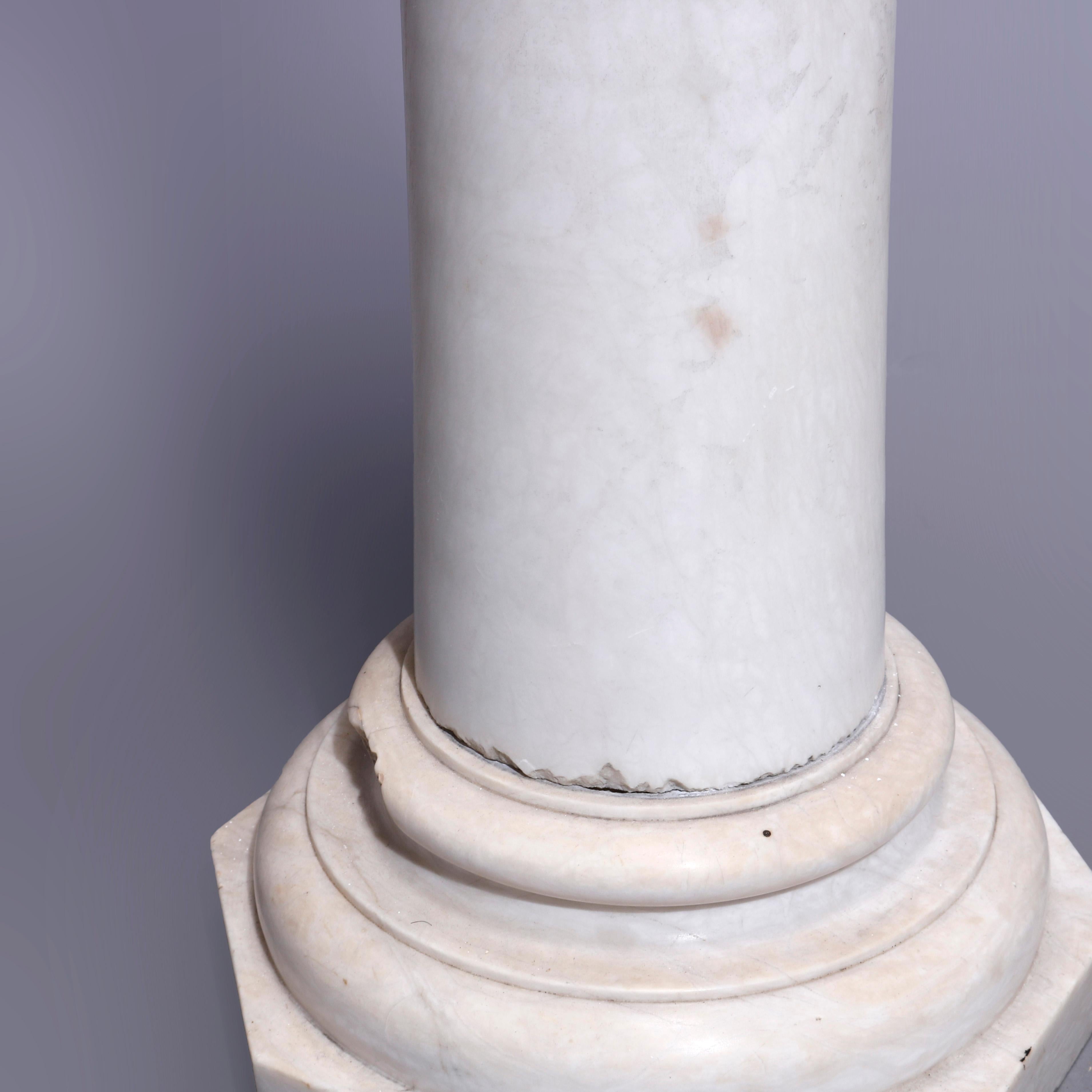 Antique Neoclassical Alabaster Display Sculpture Pedestal, circa 1890 1