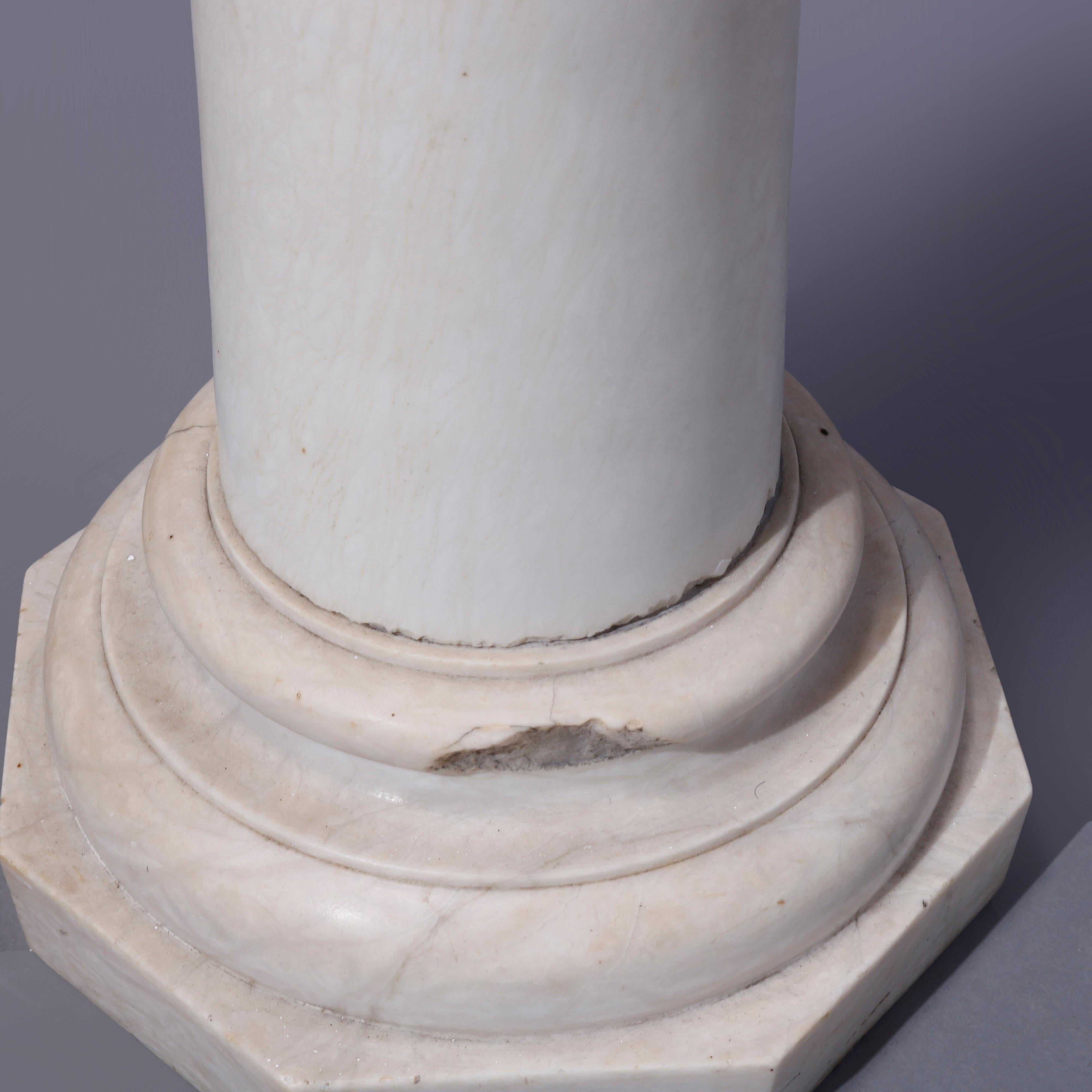 Antique Neoclassical Alabaster Display Sculpture Pedestal, circa 1890 2