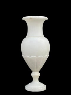 Antique Neoclassical Alabaster Urn Table Lamp.