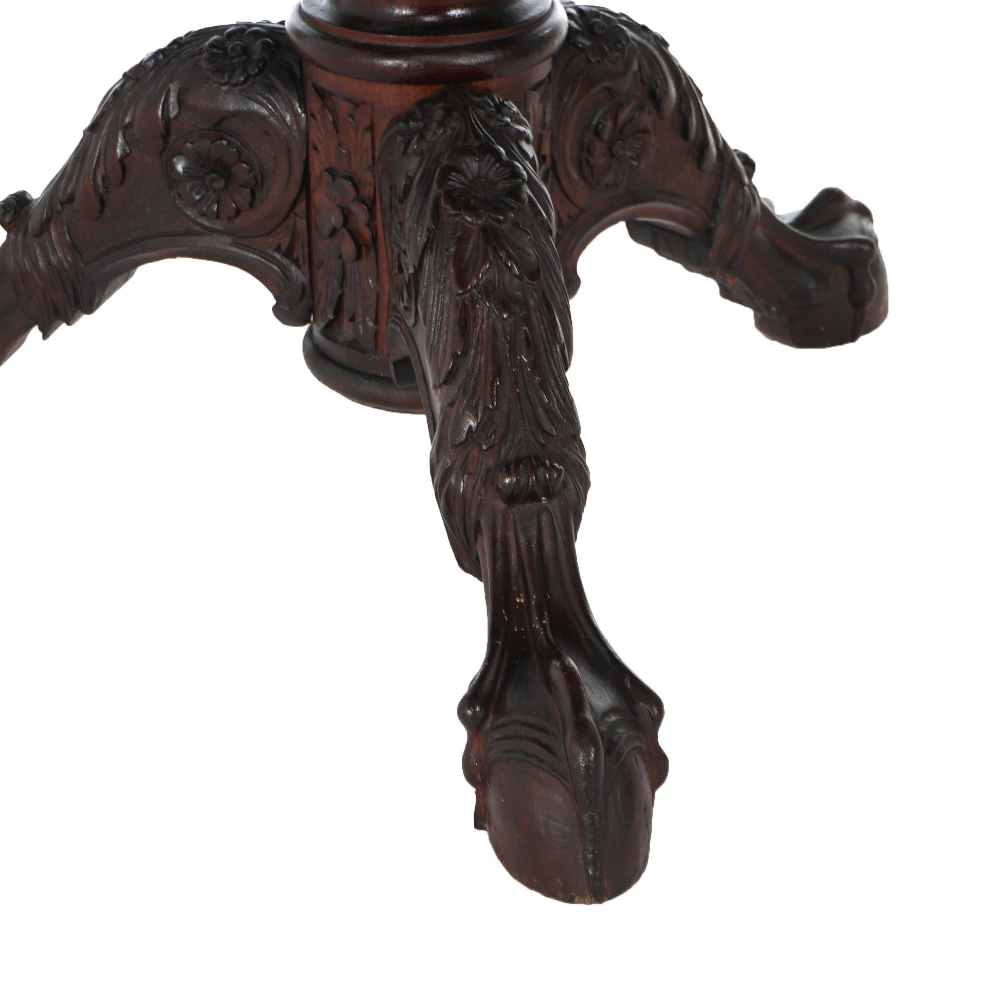 Antique Neoclassical American Empire Carved Mahogany Center Table C1840 For Sale 5