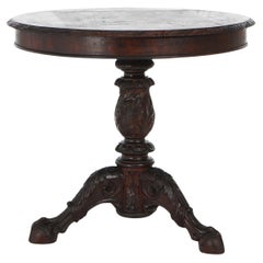 Antique Neoclassical American Empire Carved Mahogany Center Table C1840