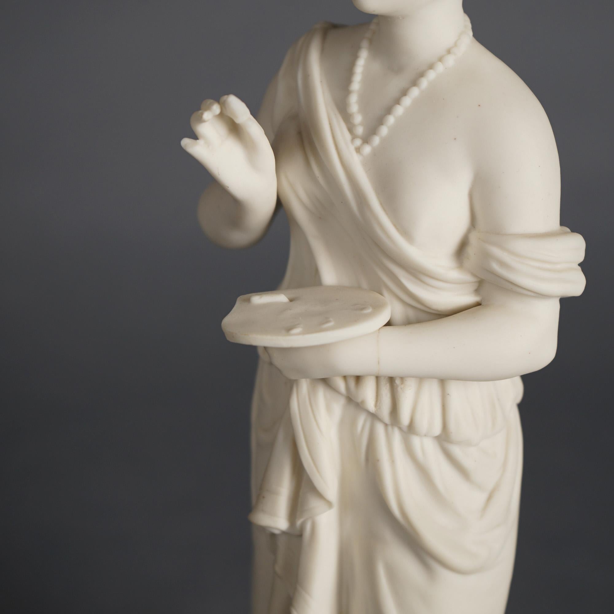 Antique Neoclassical Bisque Porcelain Figure of a Classical Woman C1850 For Sale 8