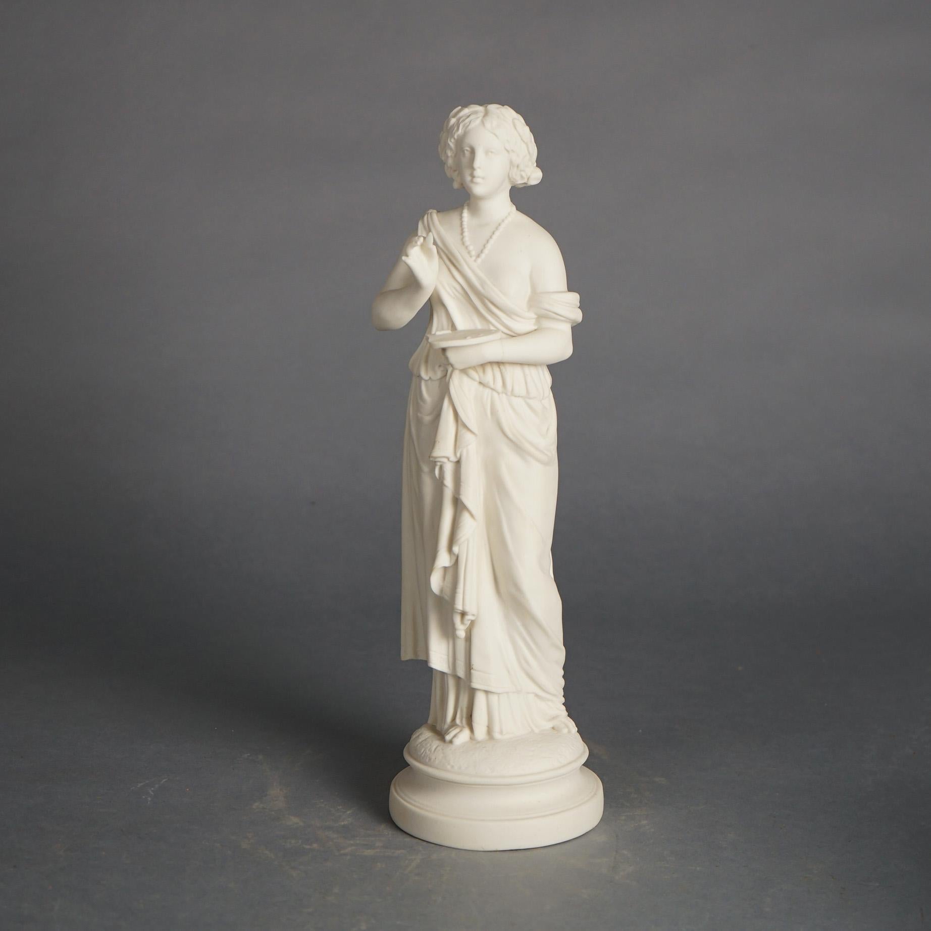 Antique Neoclassical Bisque Porcelain Figure of a Classical Woman C1850

Measures - 15