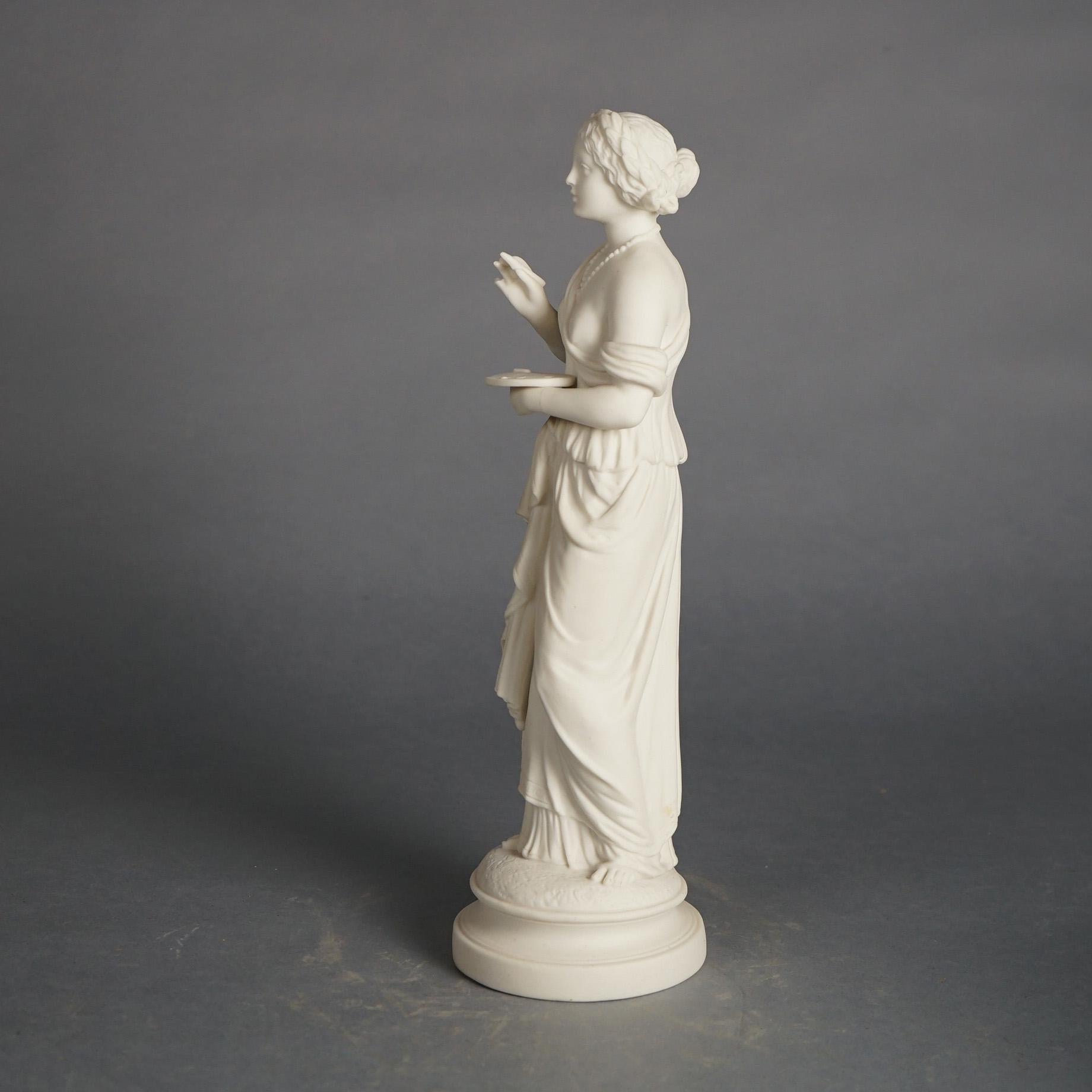 19th Century Antique Neoclassical Bisque Porcelain Figure of a Classical Woman C1850 For Sale