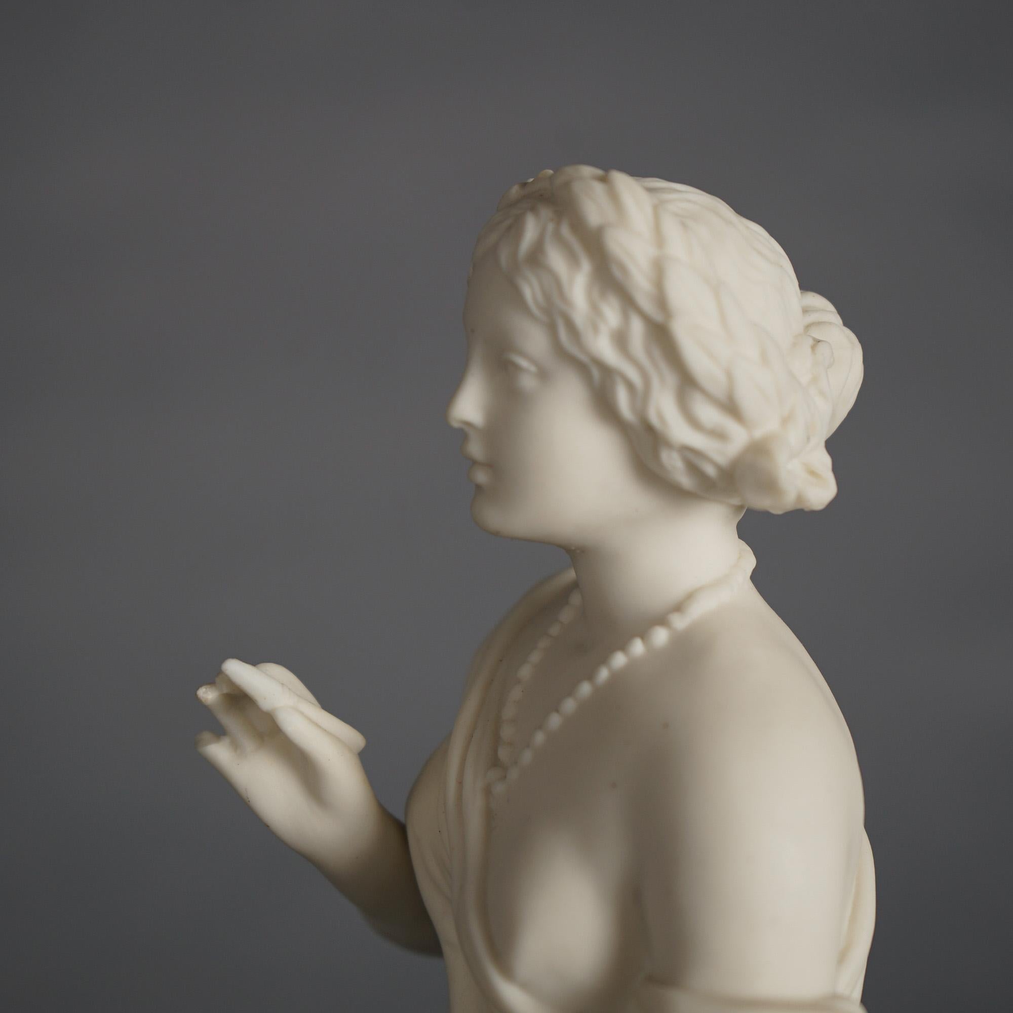 Antique Neoclassical Bisque Porcelain Figure of a Classical Woman C1850 For Sale 1