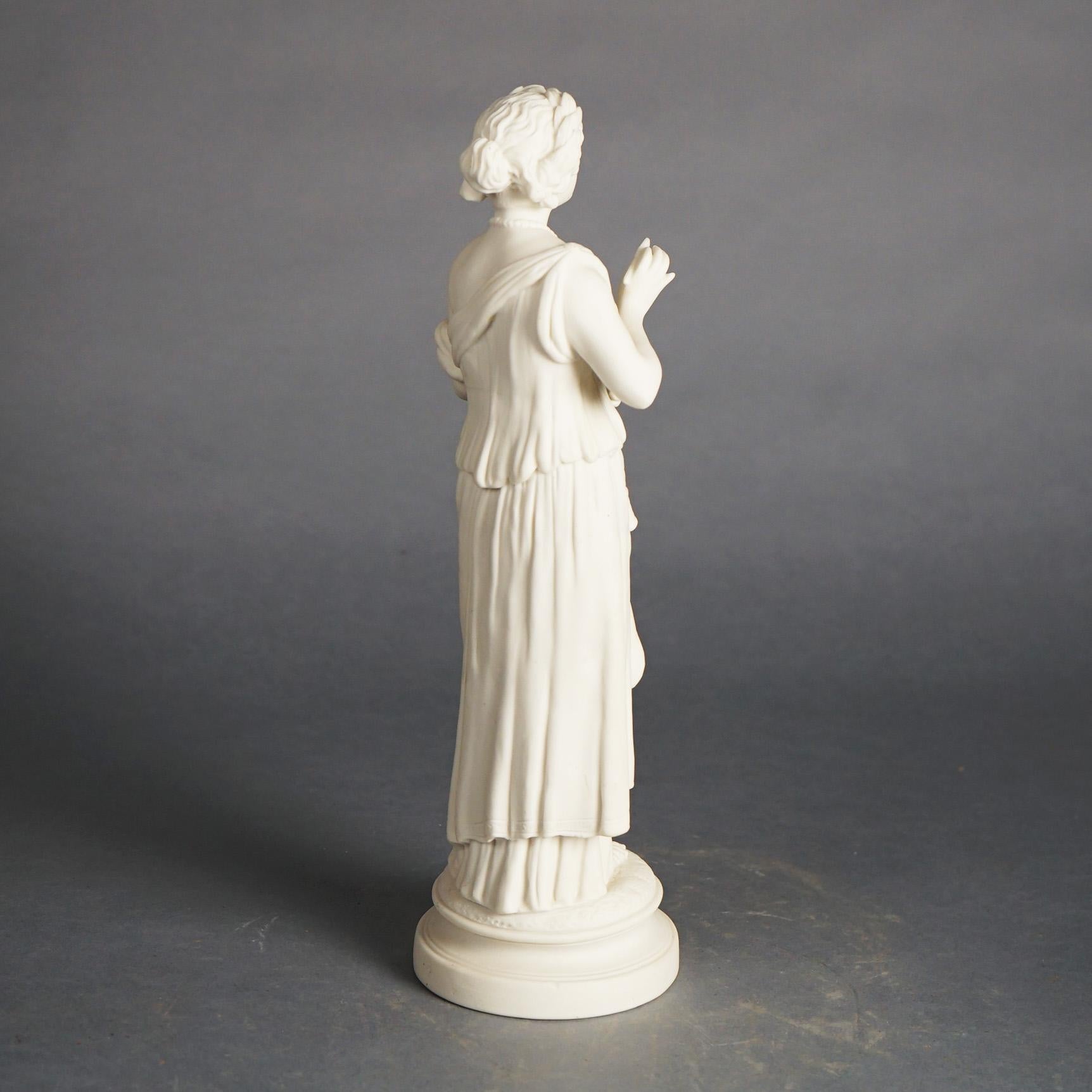 Antique Neoclassical Bisque Porcelain Figure of a Classical Woman C1850 For Sale 3