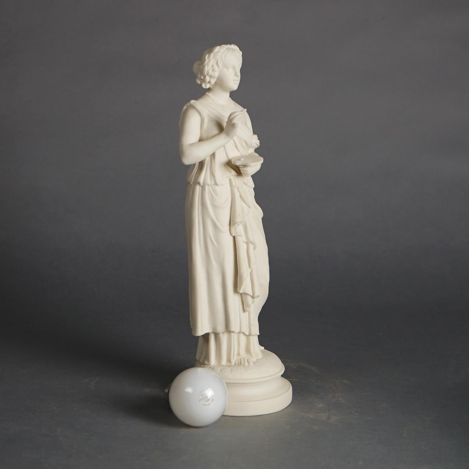Antique Neoclassical Bisque Porcelain Figure of a Classical Woman C1850 For Sale 5
