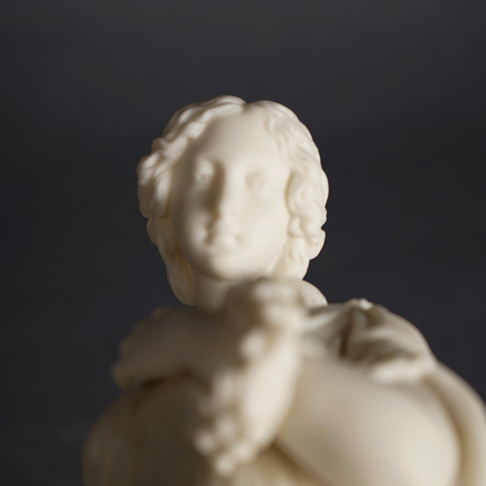 Antique Neoclassical Bisque Porcelain Figure of a Classical Woman & Lute, C1850 3