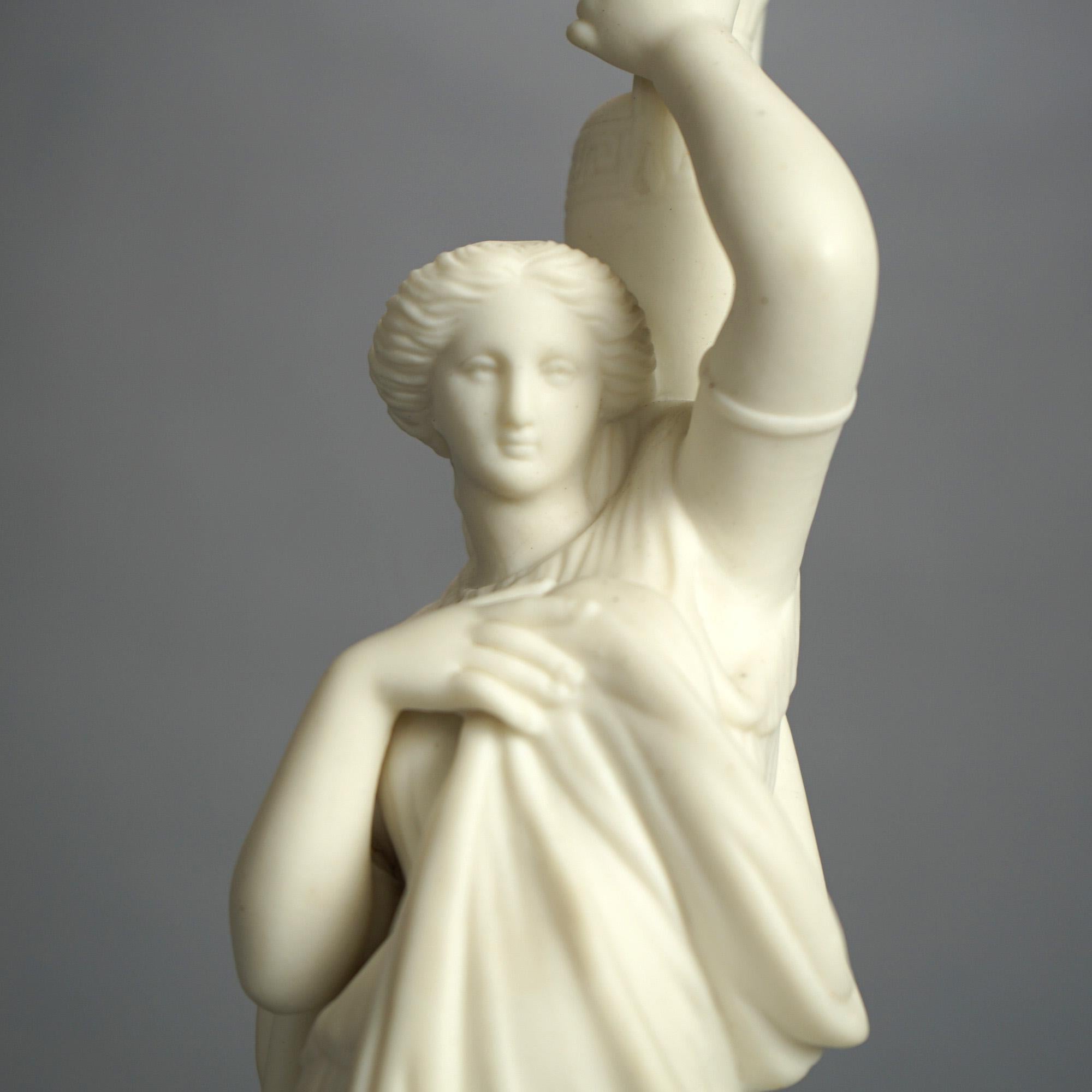 Antique Neoclassical Bisque Porcelain Figure of a Woman with a Water Jug C1850 2