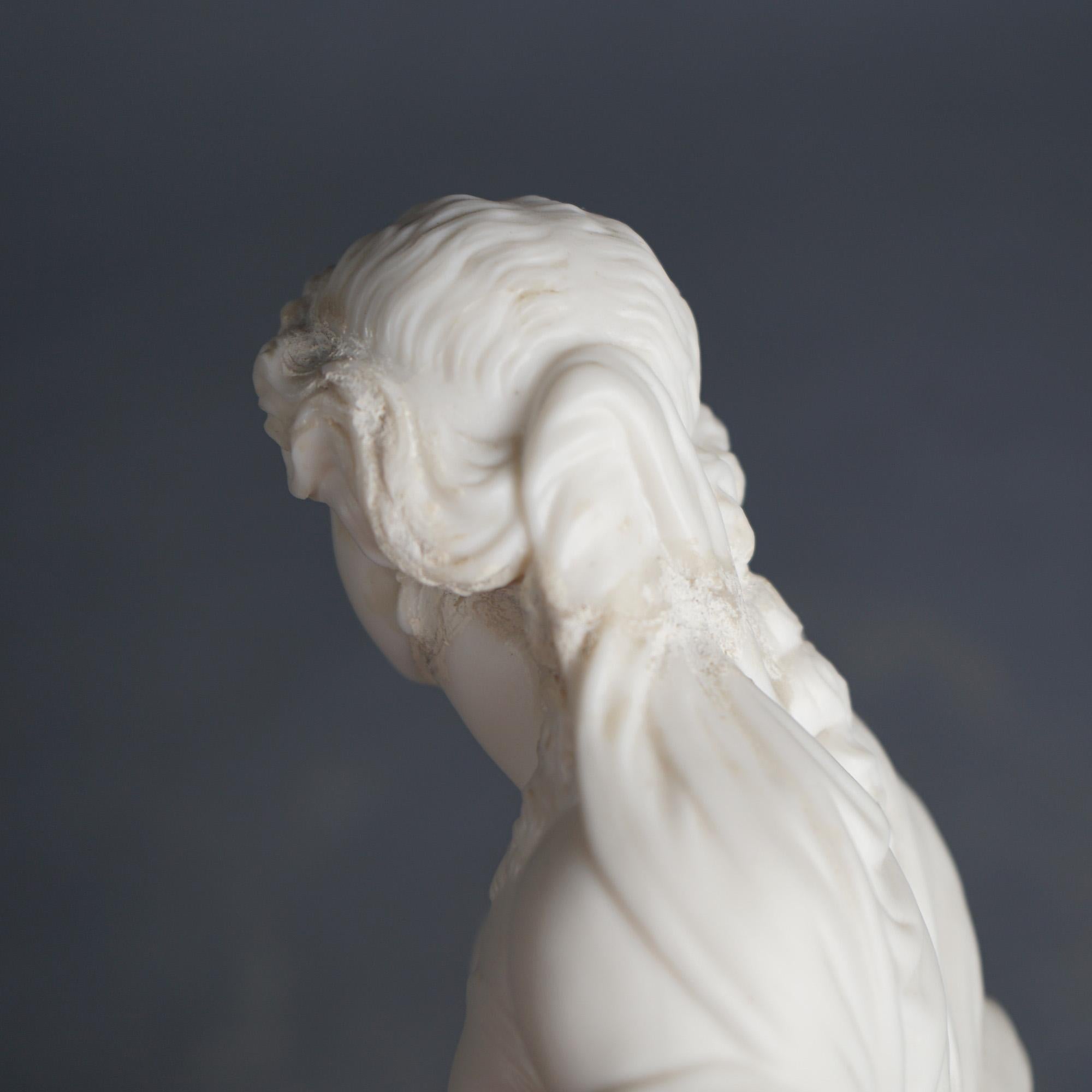 Antique Neoclassical Bisque Porcelain Figure, Woman at a Well, C1850 7
