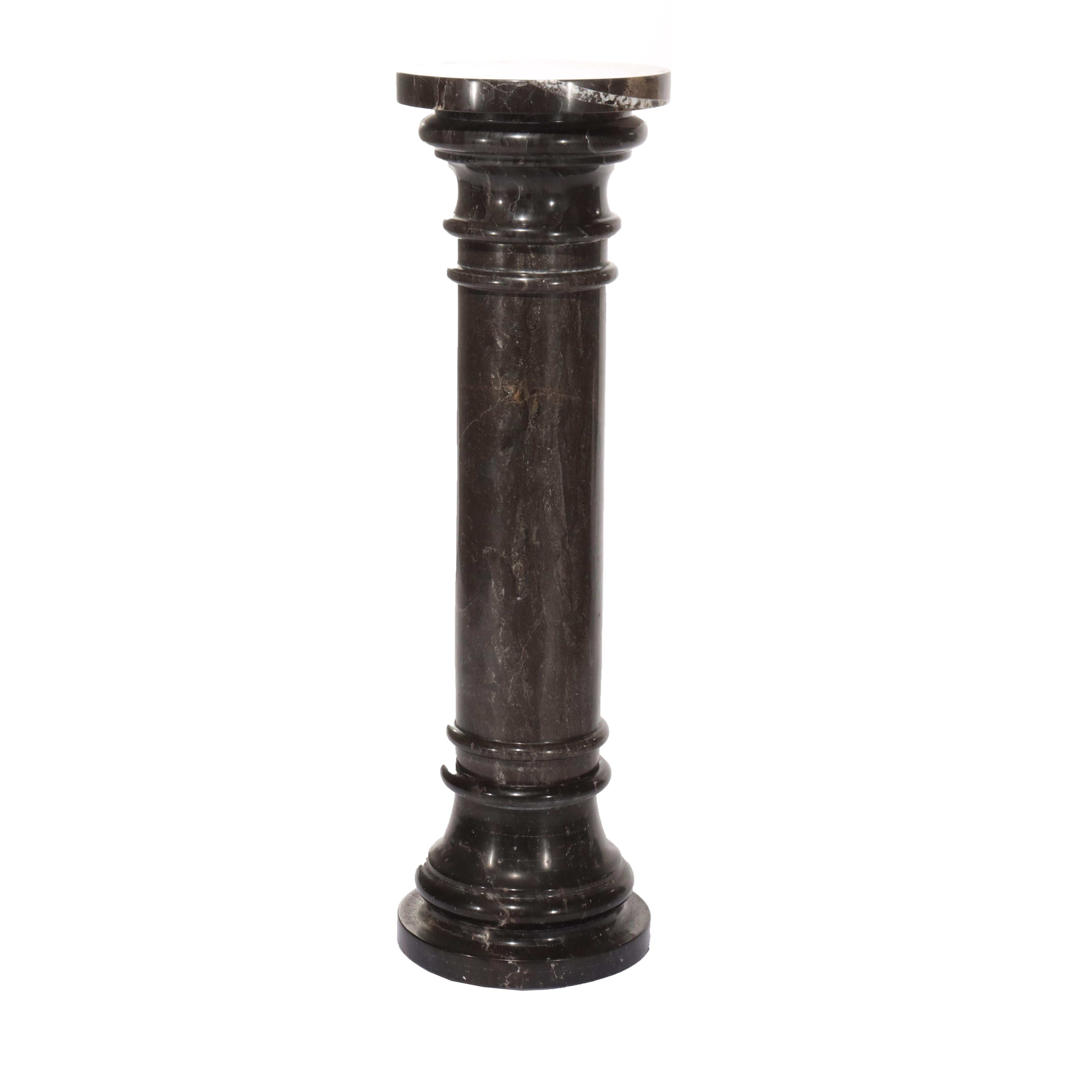 Antike neoklassischen schwarzen Marmor Skulptur Display Sockel C1890 im Zustand „Gut“ im Angebot in Big Flats, NY
