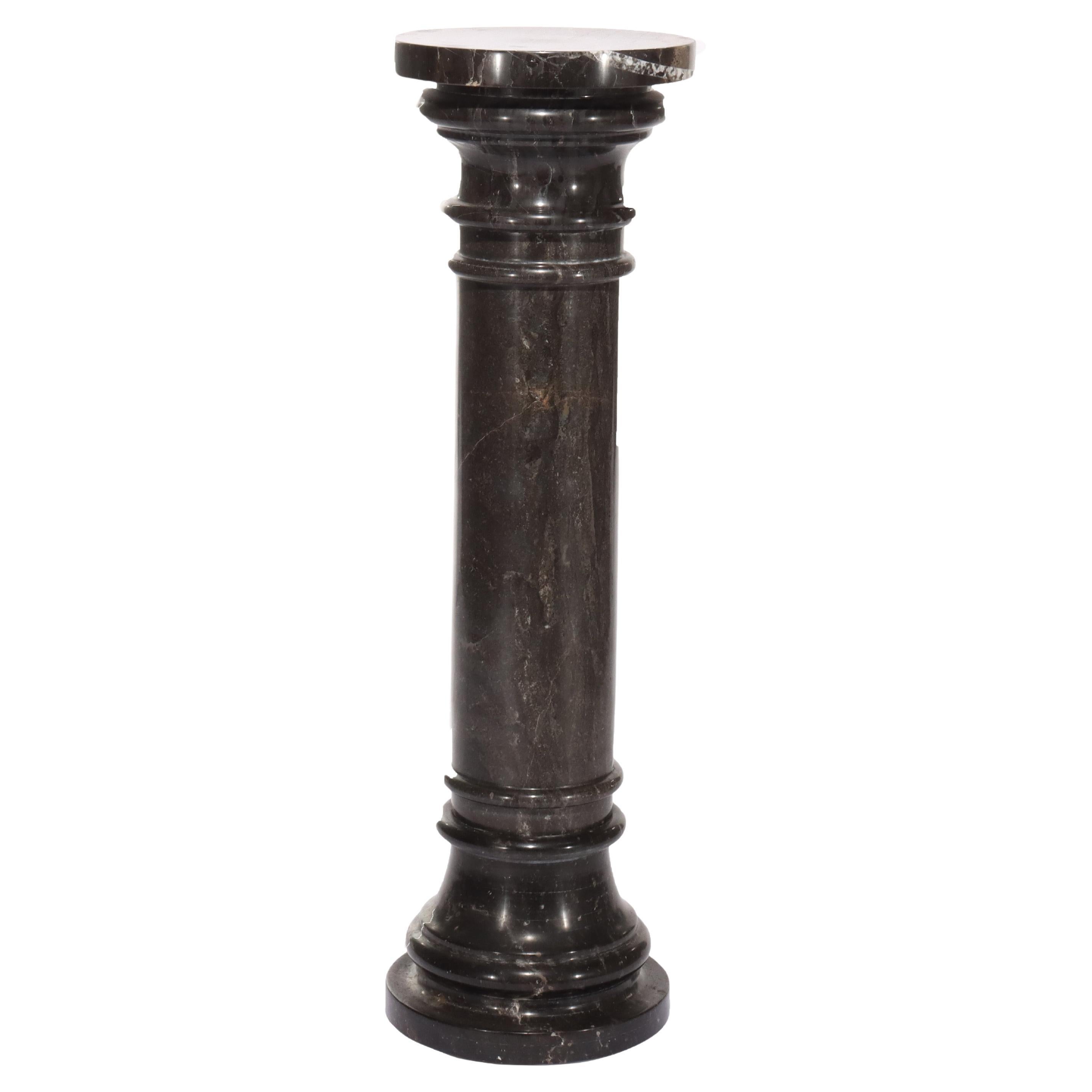 Antike neoklassischen schwarzen Marmor Skulptur Display Sockel C1890 im Angebot