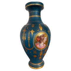 Antique Neoclassical Blue, Gilt Porcelain de Sèvres Vase, France