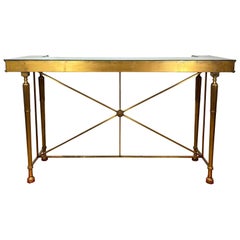 Antique Neoclassical Bronze Bank Table with Beveled Mirrors, French, circa 1900