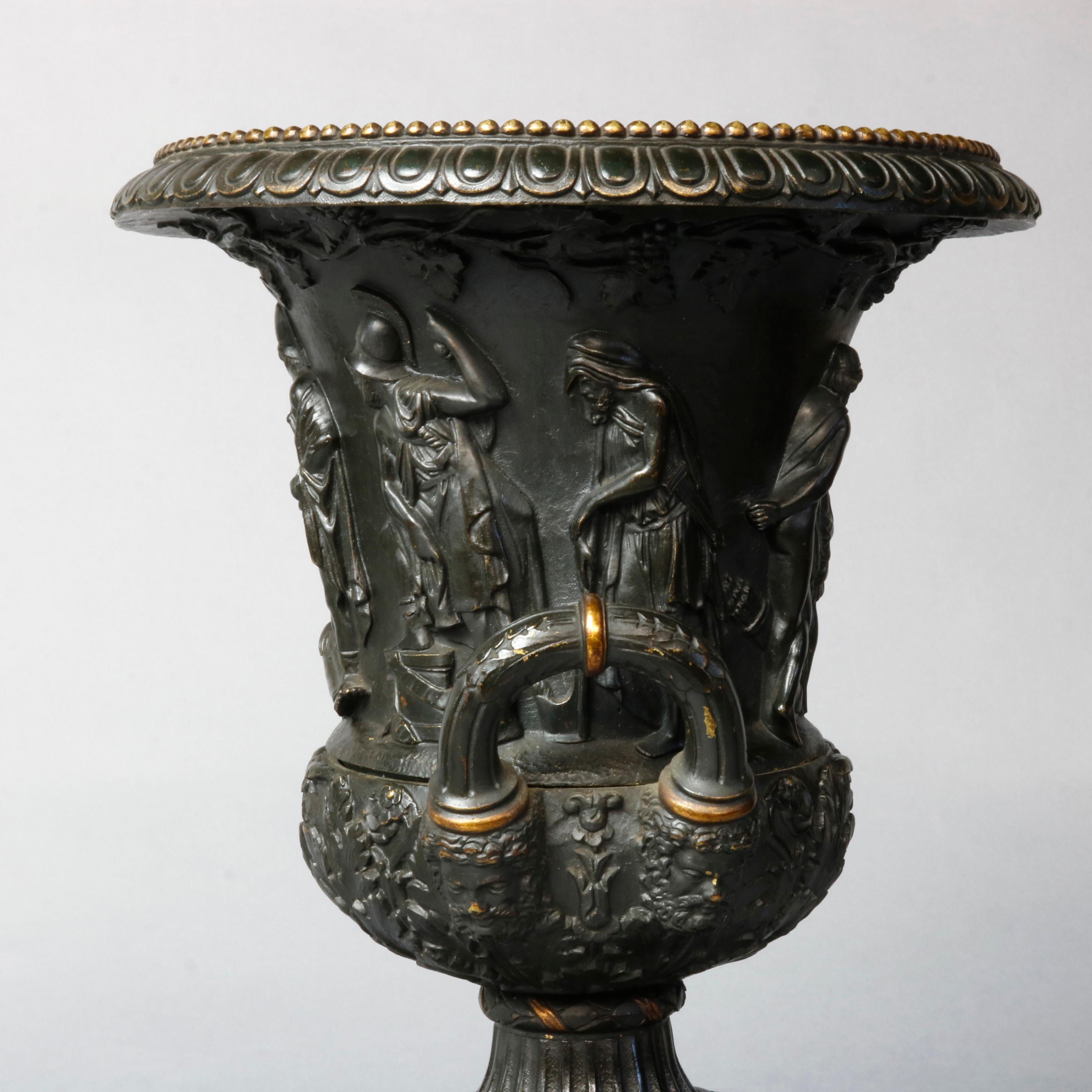 Antique Neoclassical Bronze Barbedienne School Urns, circa 1880 In Good Condition In Big Flats, NY